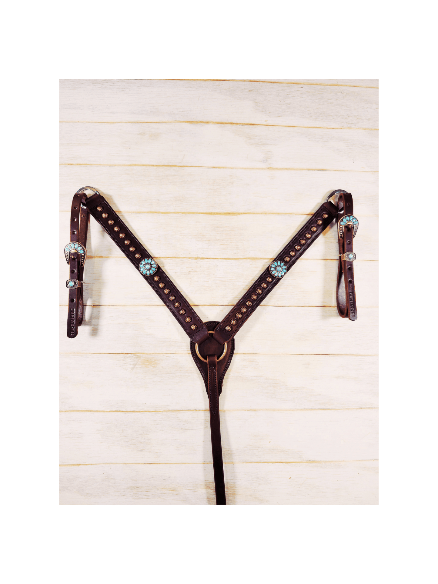 Breast Collar with conchos and spots - Twisted Hyde Leather Co.