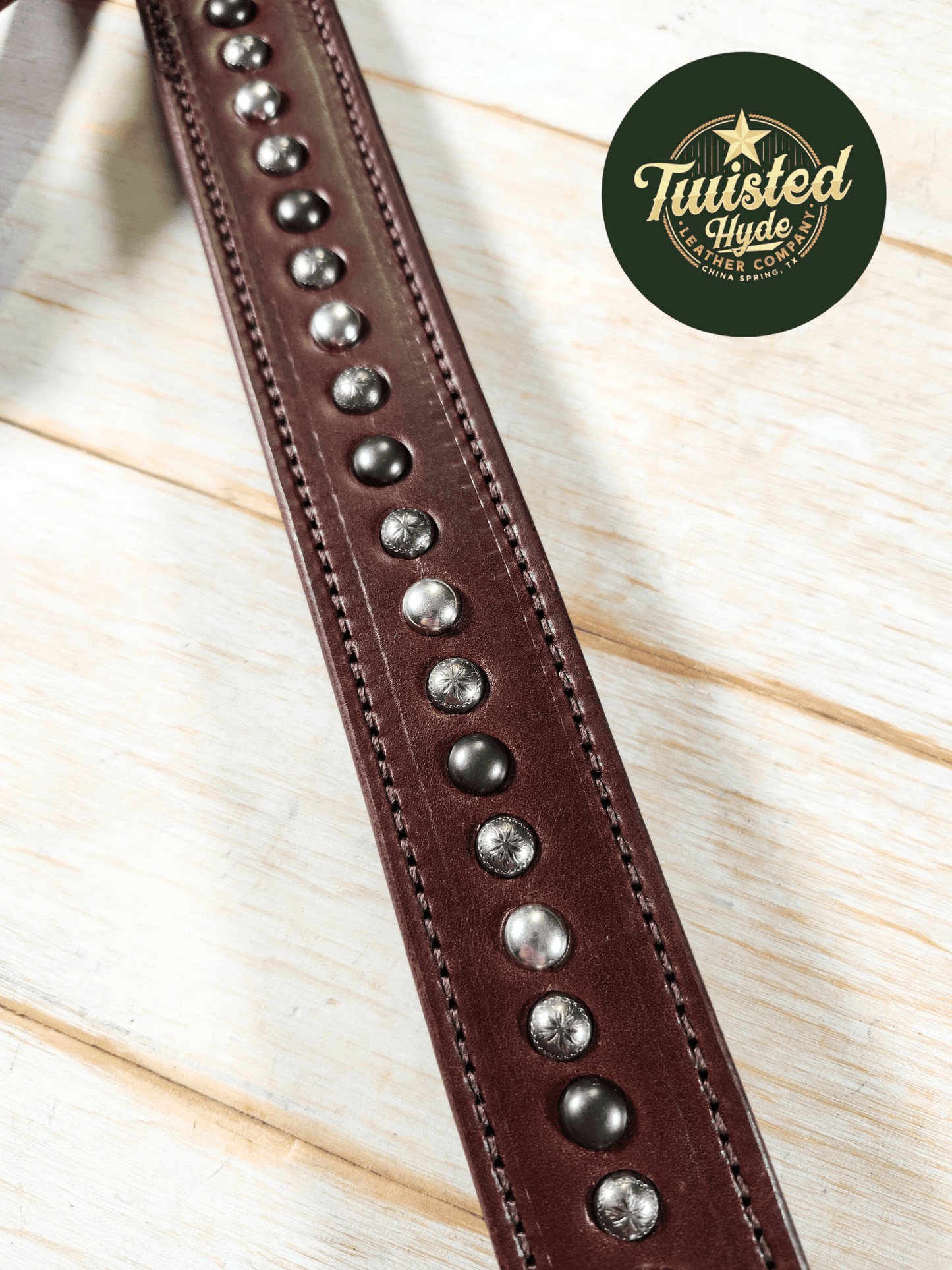 Breast Collar with conchos and spots - Twisted Hyde Leather Co.