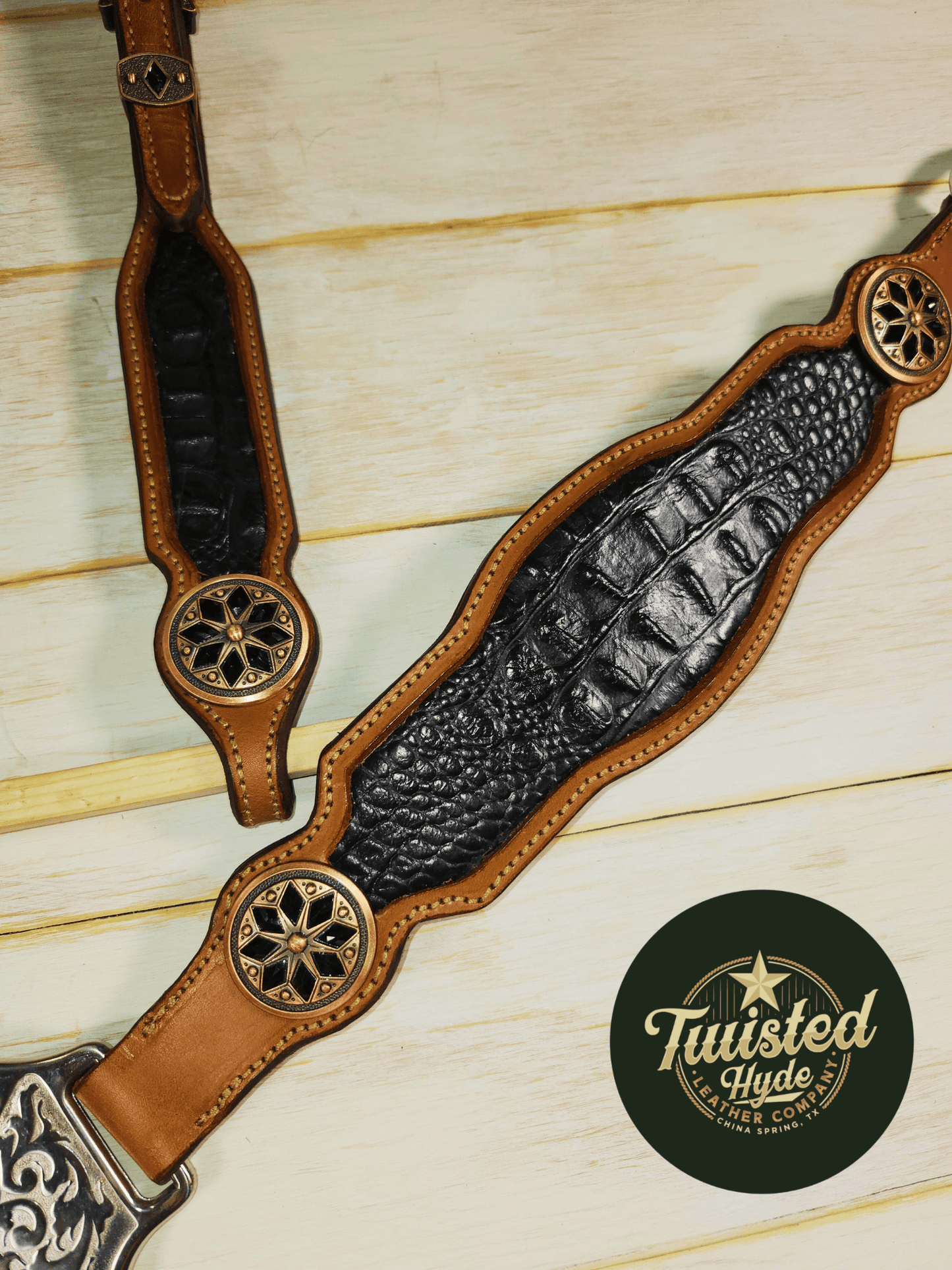 Crocodile Embossed Tack Set - Twisted Hyde Leather Co.