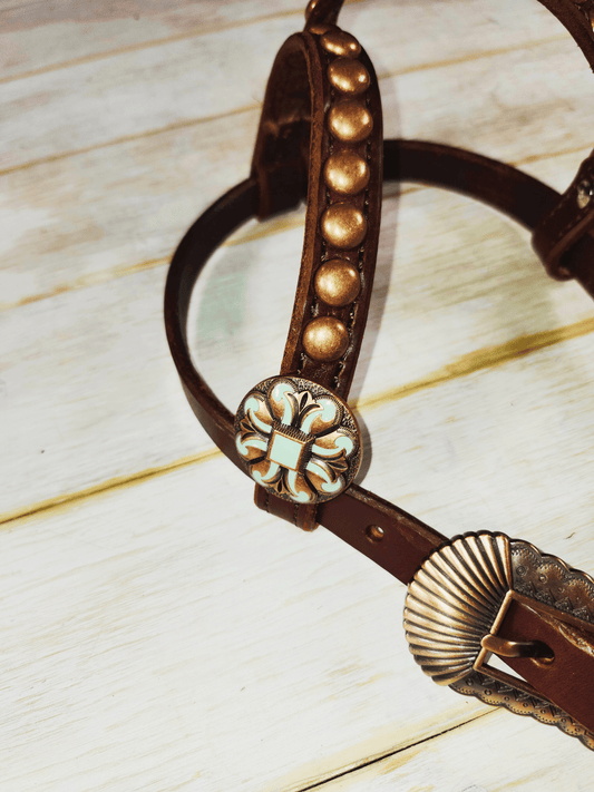 Double Ear Headstall - Twisted Hyde Leather Co.