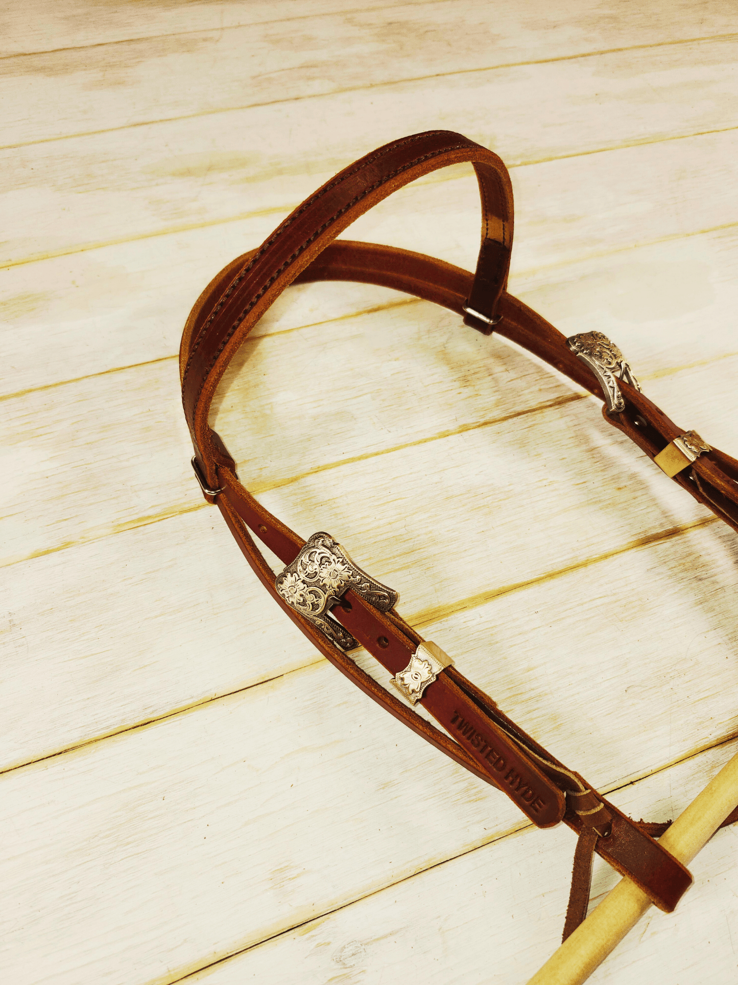 Short Cheek Browband Headstall - Twisted Hyde Leather Co.