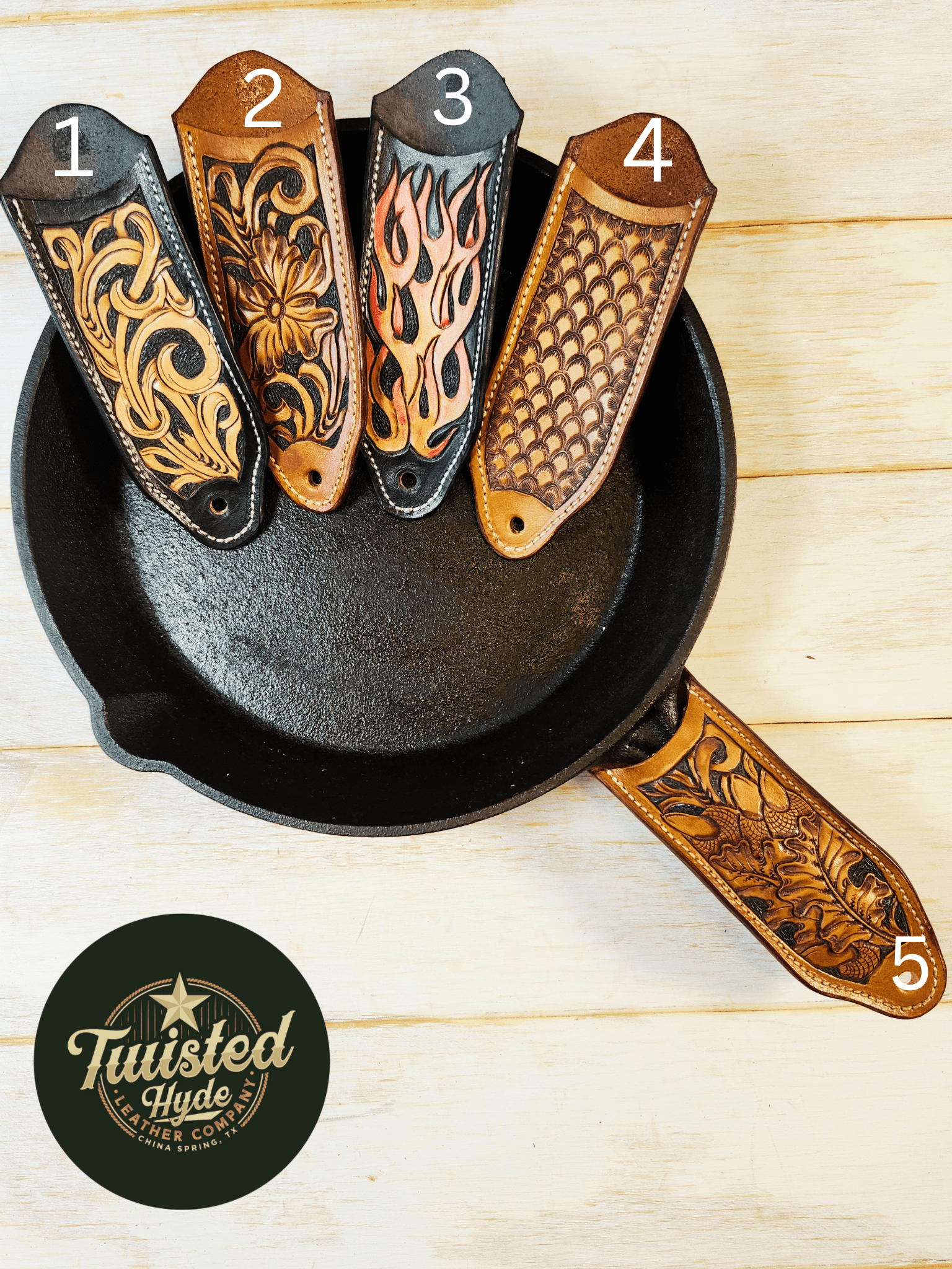 Cast Iron Handle Cover – Twisted Hyde Leather Co.