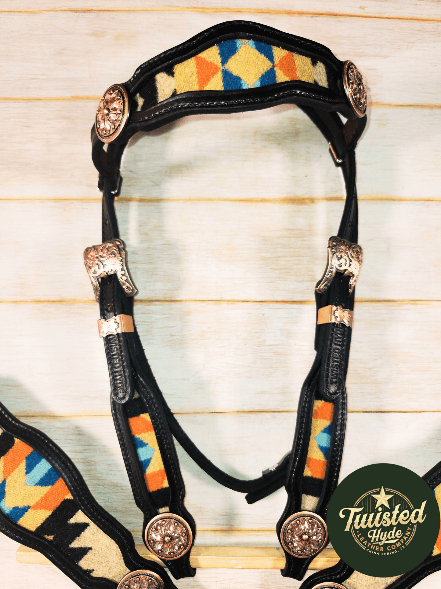 Black and Wool Inlay Set - Twisted Hyde Leather Co.