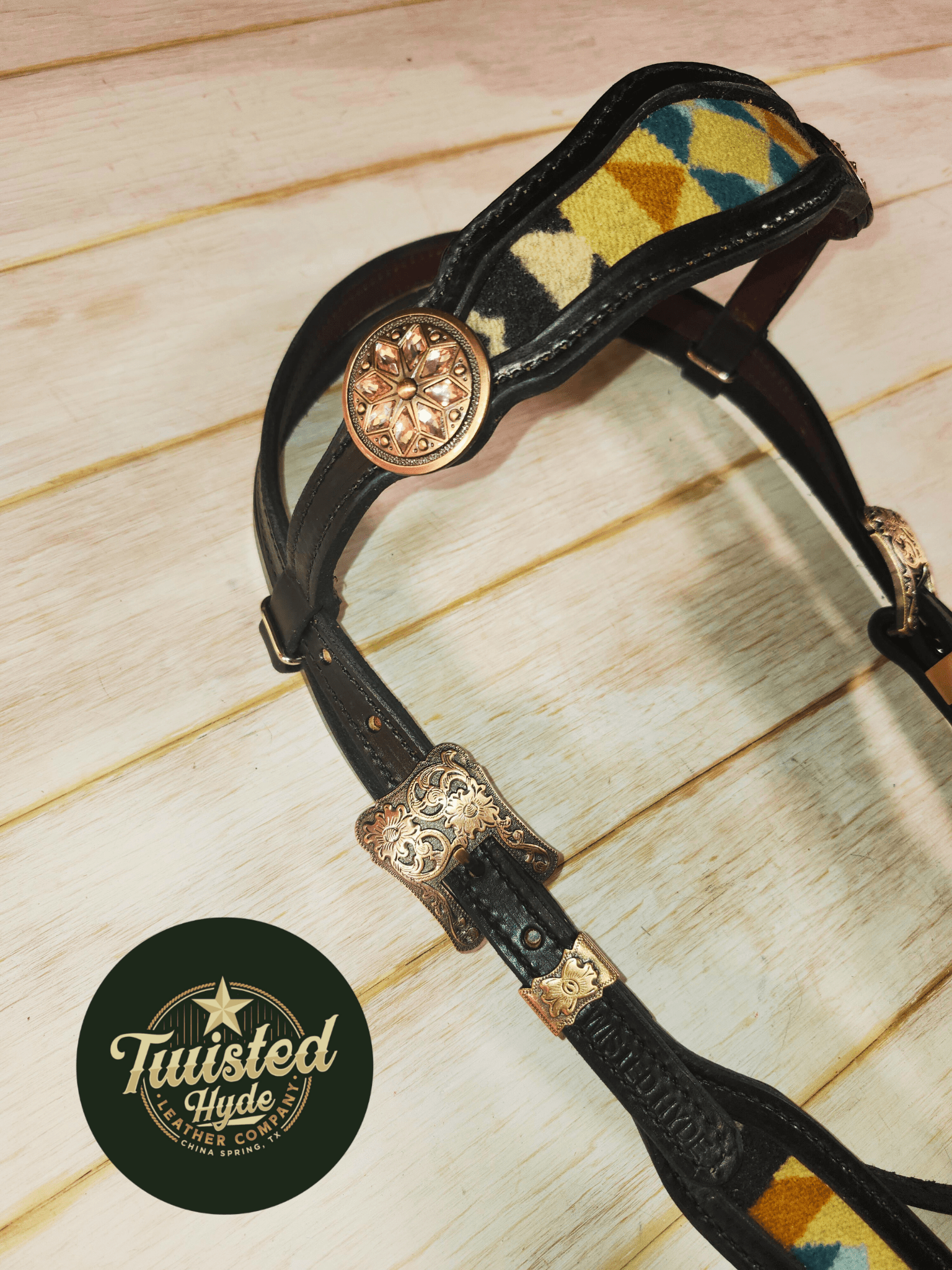 Black and Wool Inlay Set - Twisted Hyde Leather Co.