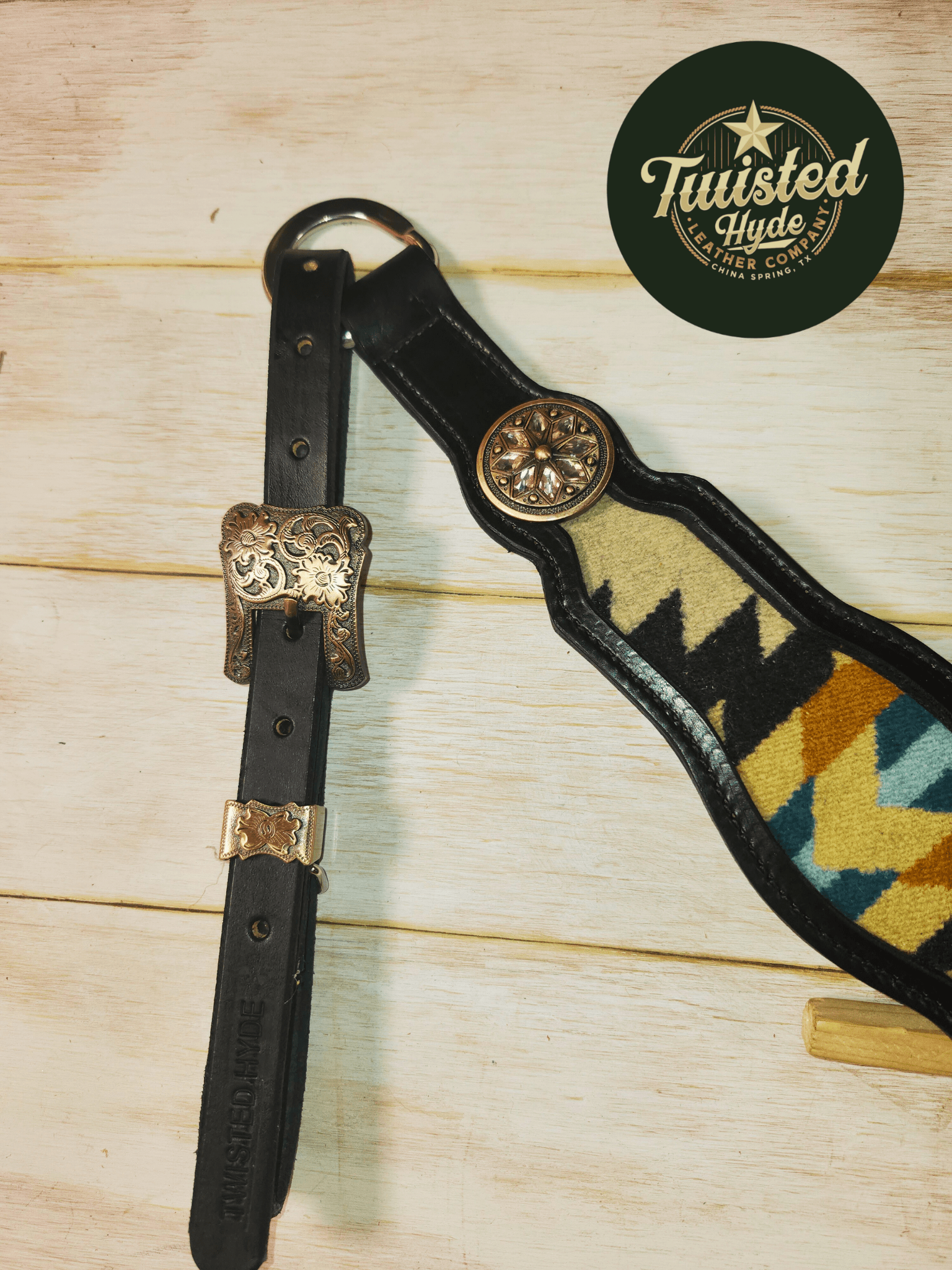 Black and Wool Inlay Set - Twisted Hyde Leather Co.