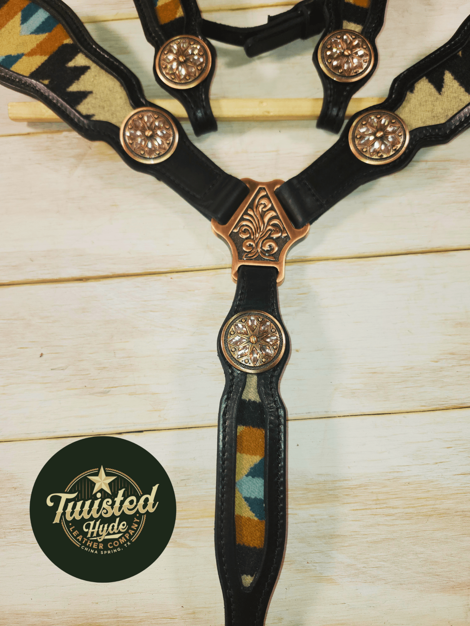 Black and Wool Inlay Set - Twisted Hyde Leather Co.