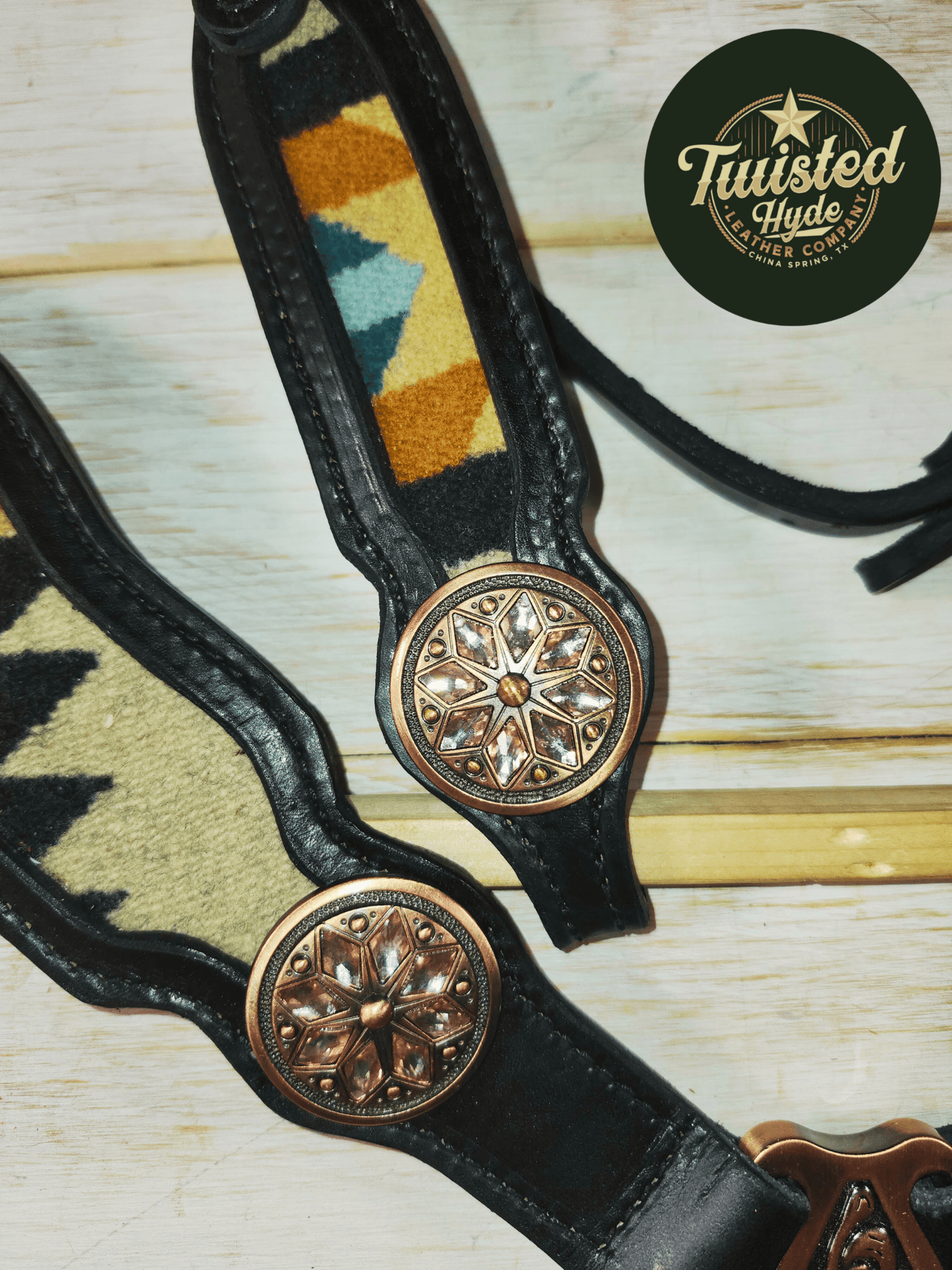 Black and Wool Inlay Set - Twisted Hyde Leather Co.