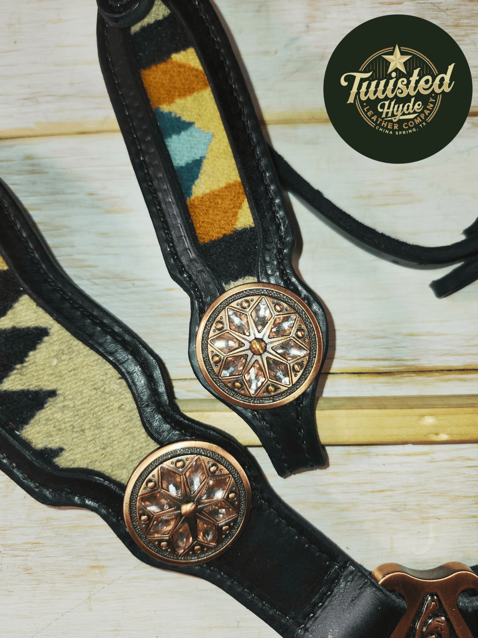 Black and Wool Inlay Set - Twisted Hyde Leather Co.