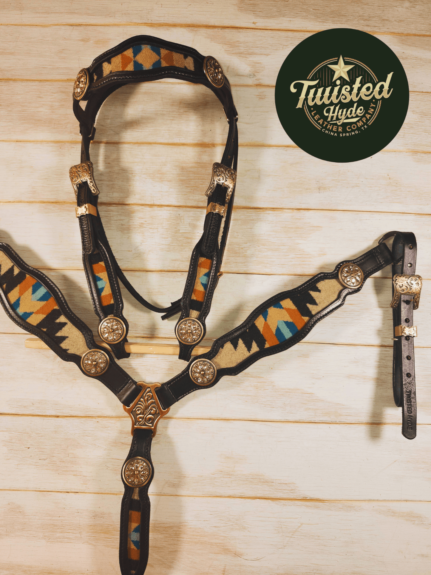 Black and Wool Inlay Set - Twisted Hyde Leather Co.