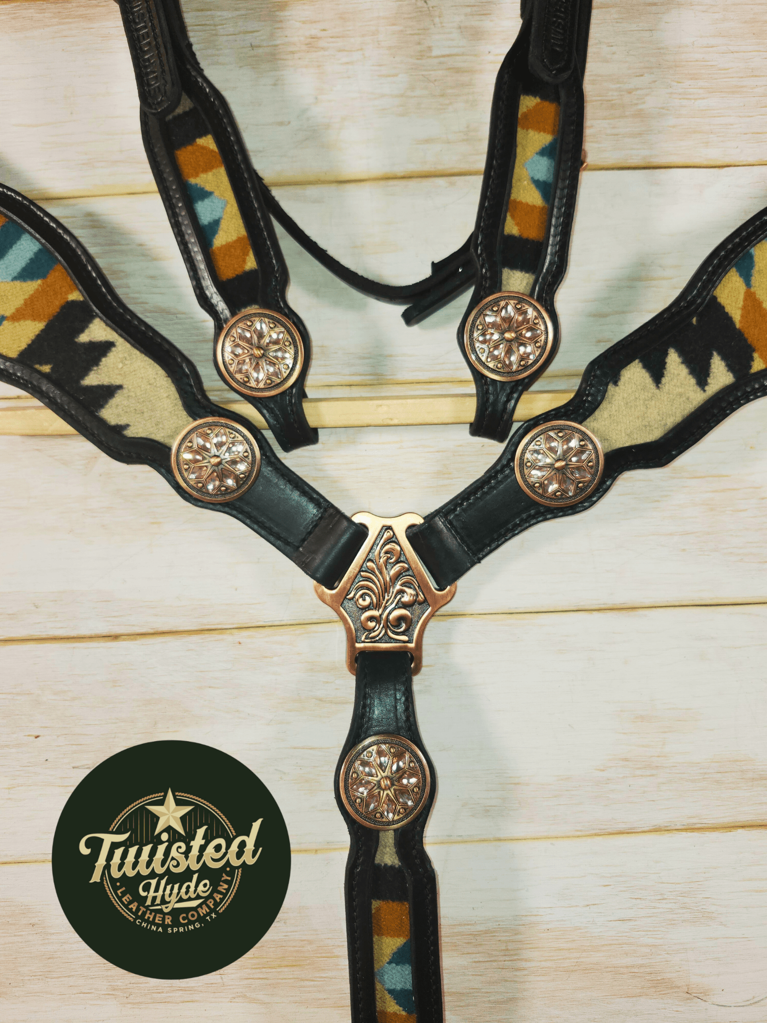 Black and Wool Inlay Set - Twisted Hyde Leather Co.