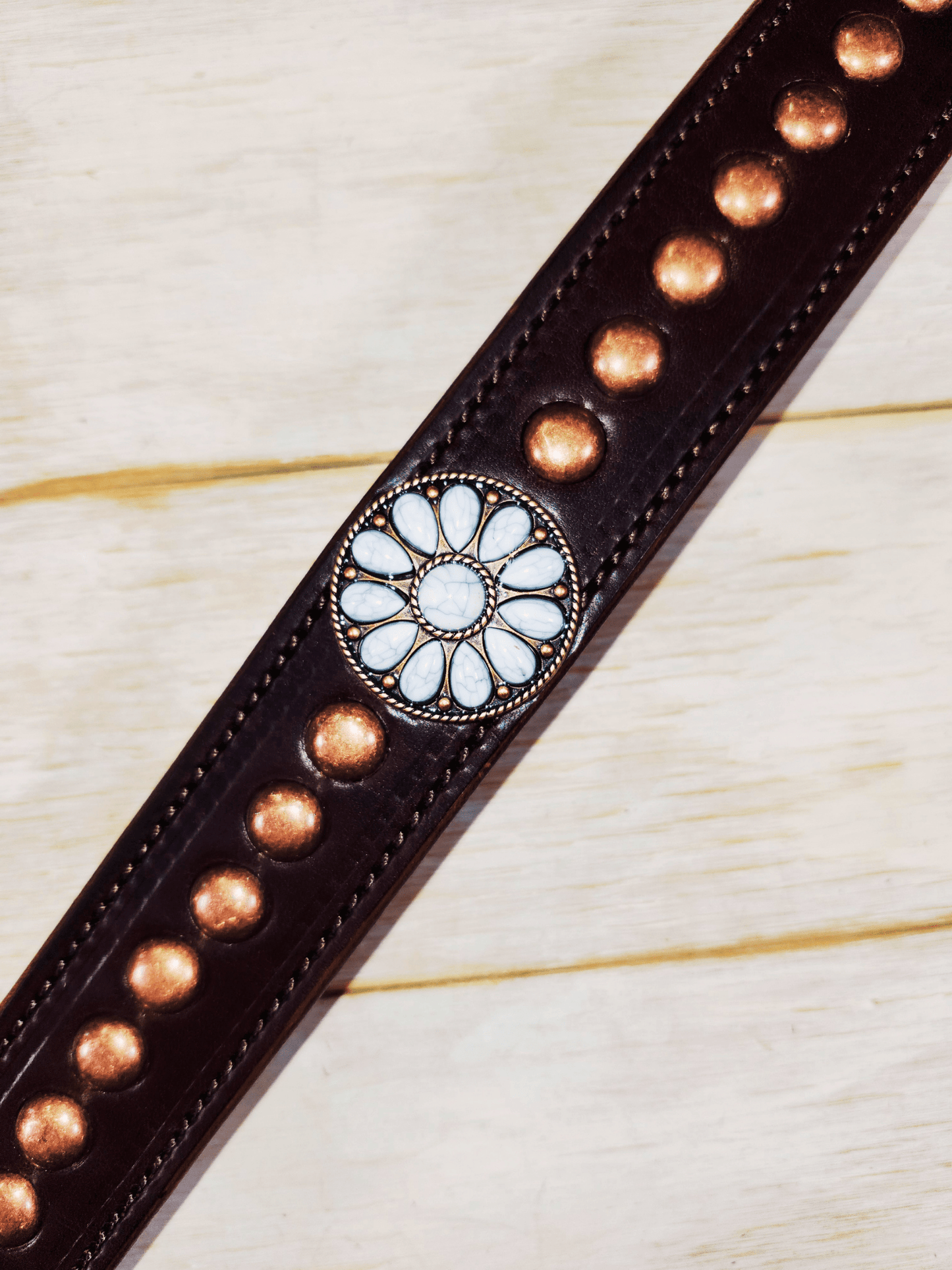 Breast Collar with conchos and spots - Twisted Hyde Leather Co.