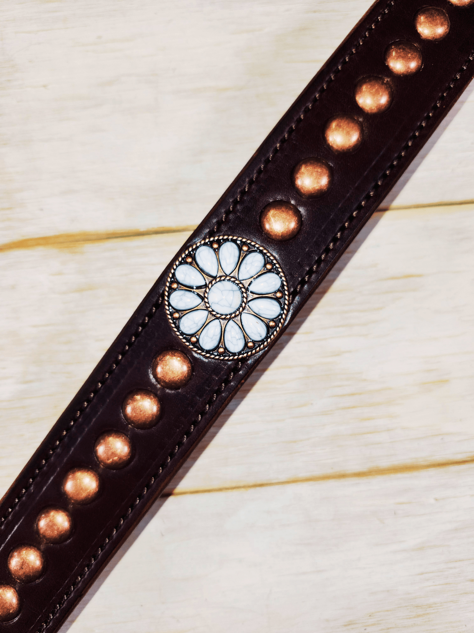 Breast Collar with conchos and spots - Twisted Hyde Leather Co.