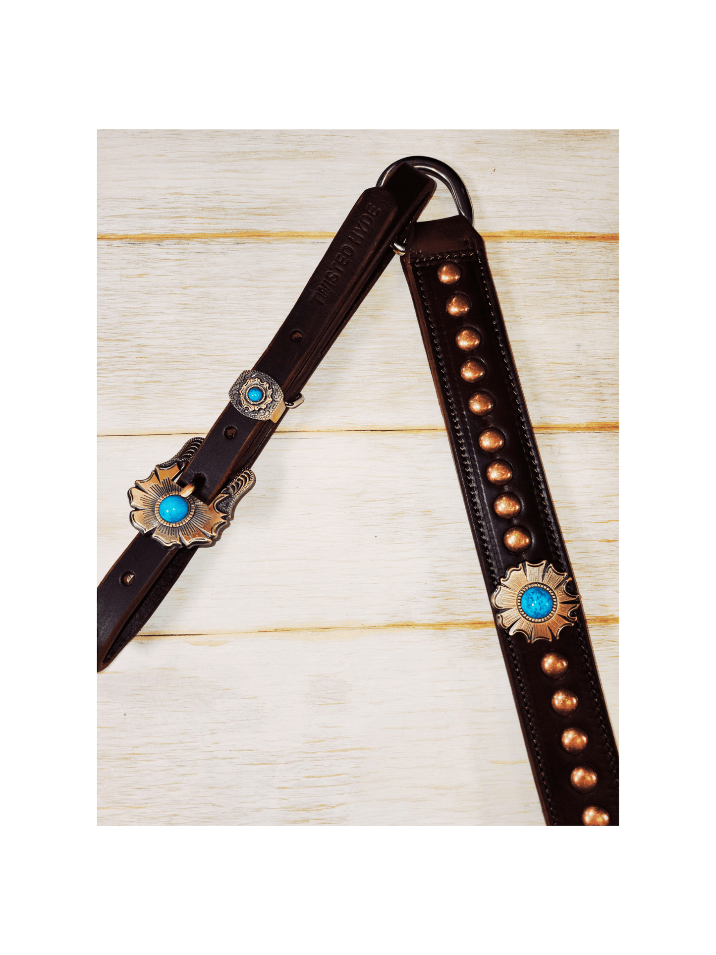 Breast Collar with conchos and spots - Twisted Hyde Leather Co.