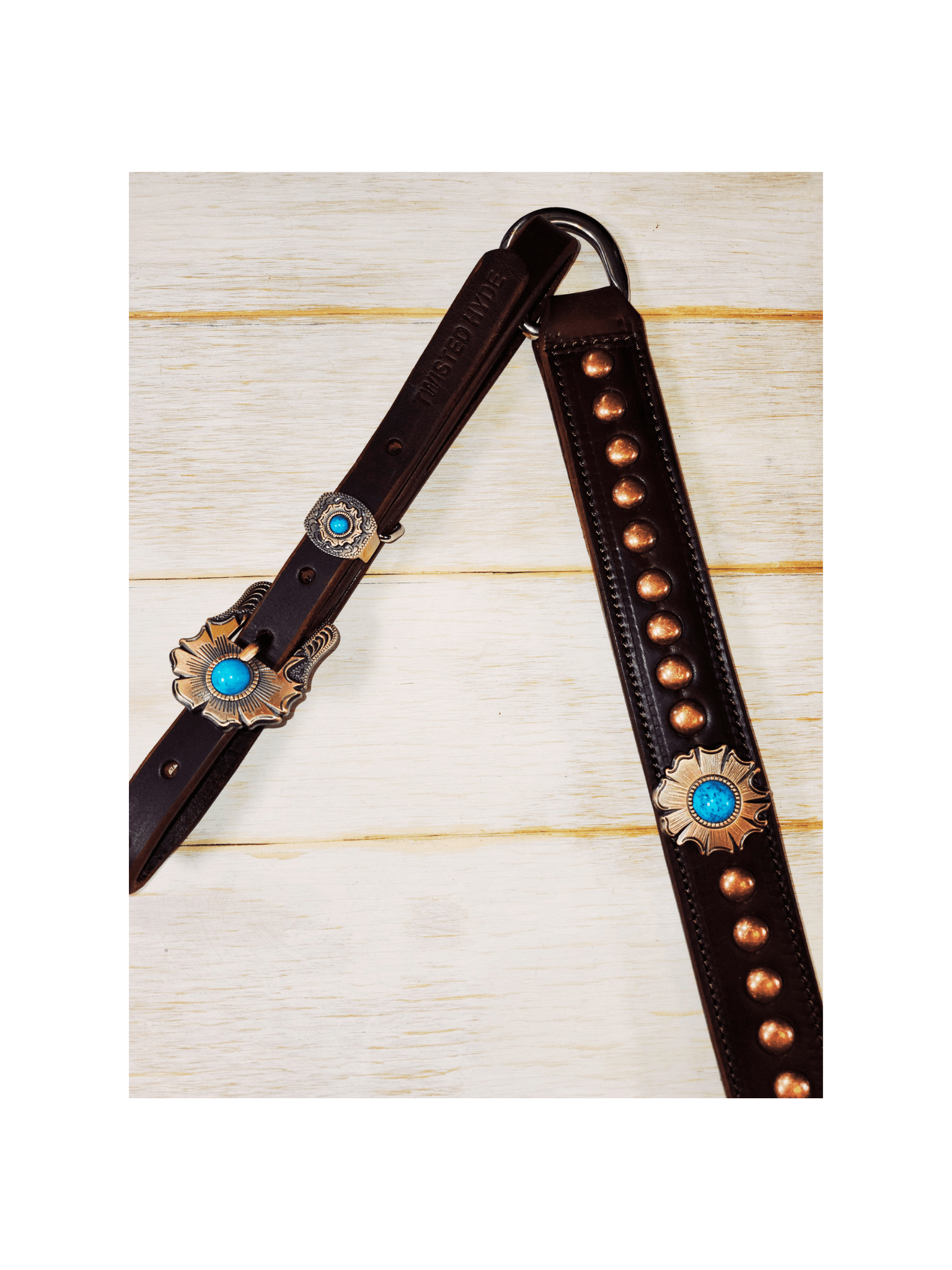 Breast Collar with conchos and spots - Twisted Hyde Leather Co.