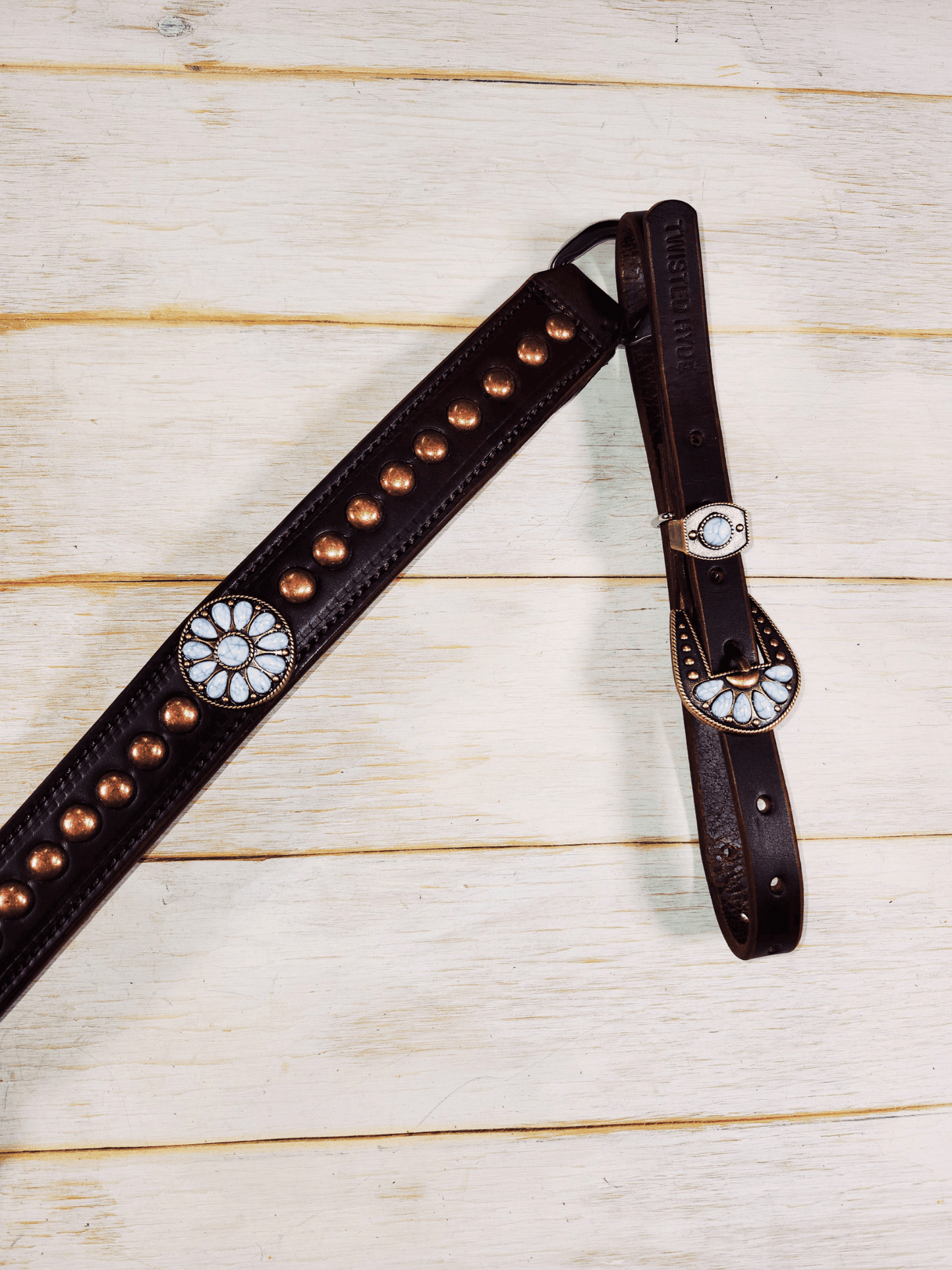 Breast Collar with conchos and spots - Twisted Hyde Leather Co.