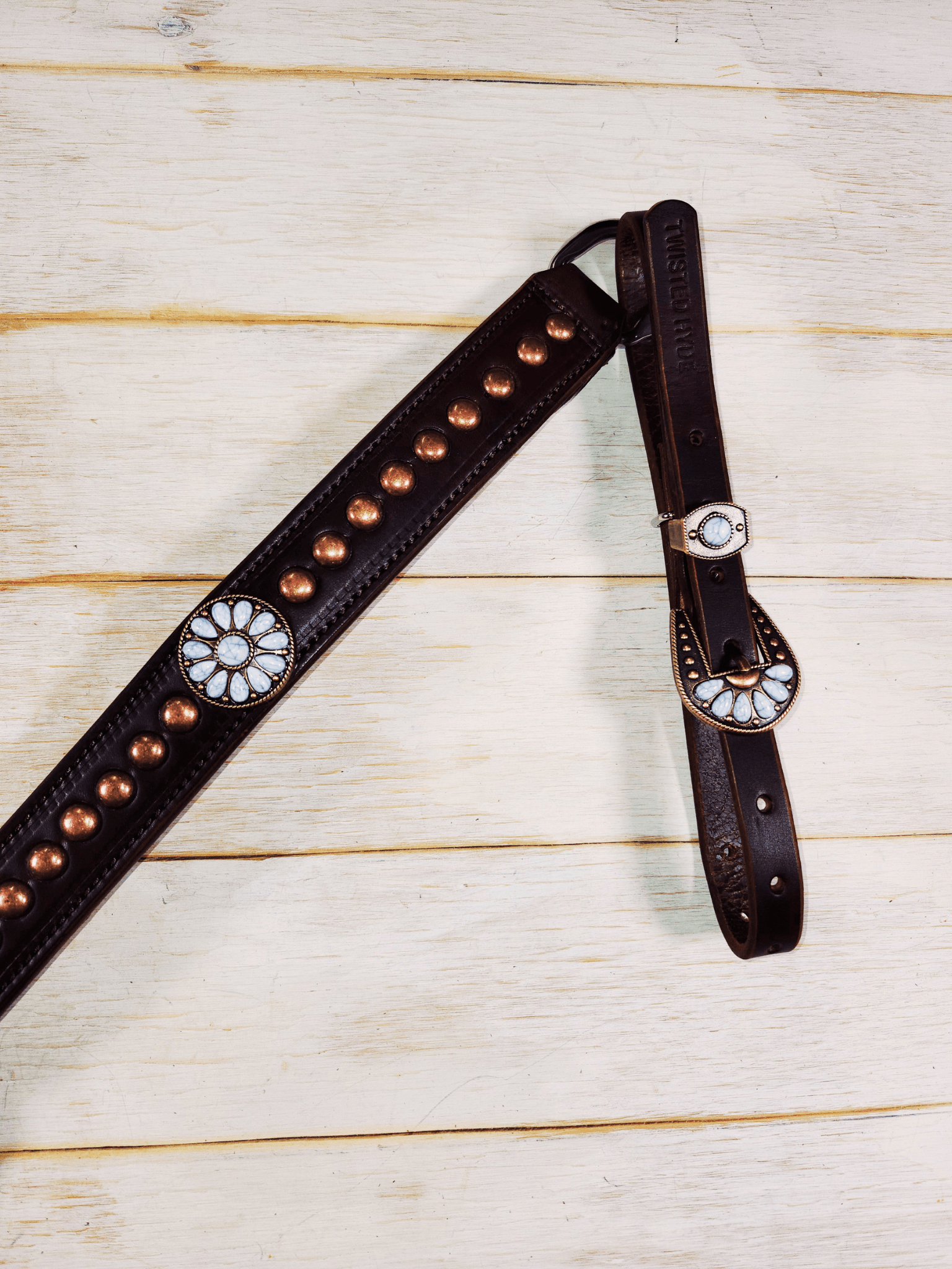 Breast Collar with conchos and spots - Twisted Hyde Leather Co.