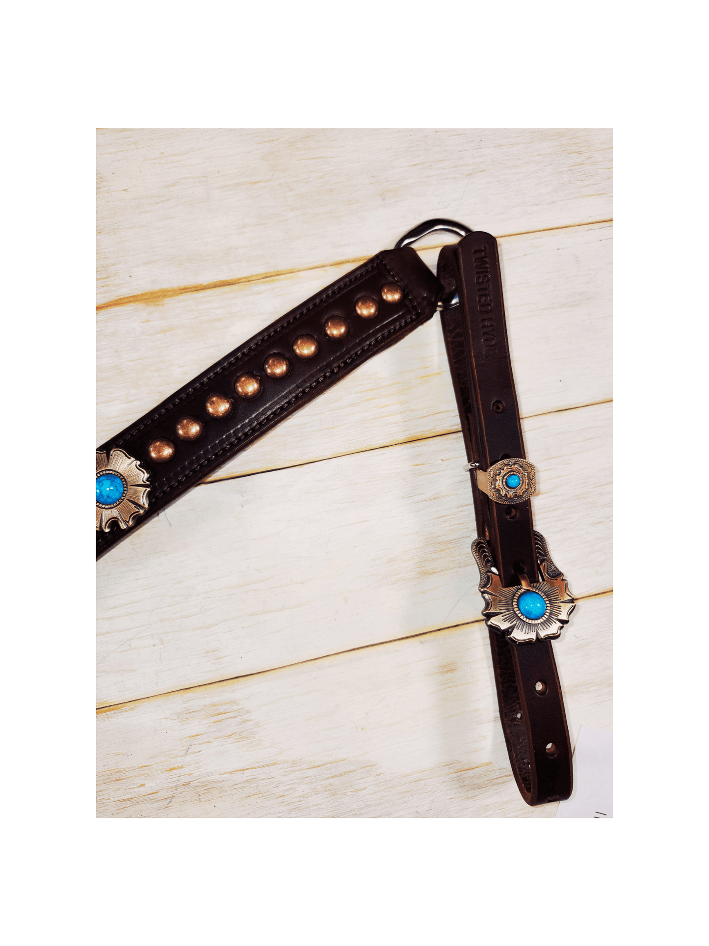 Breast Collar with conchos and spots - Twisted Hyde Leather Co.