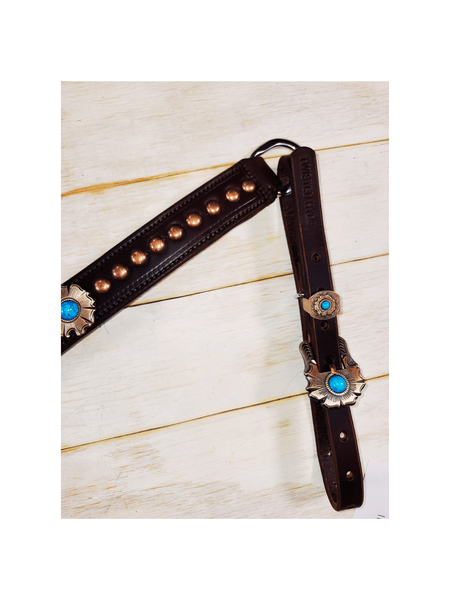 Breast Collar with conchos and spots - Twisted Hyde Leather Co.