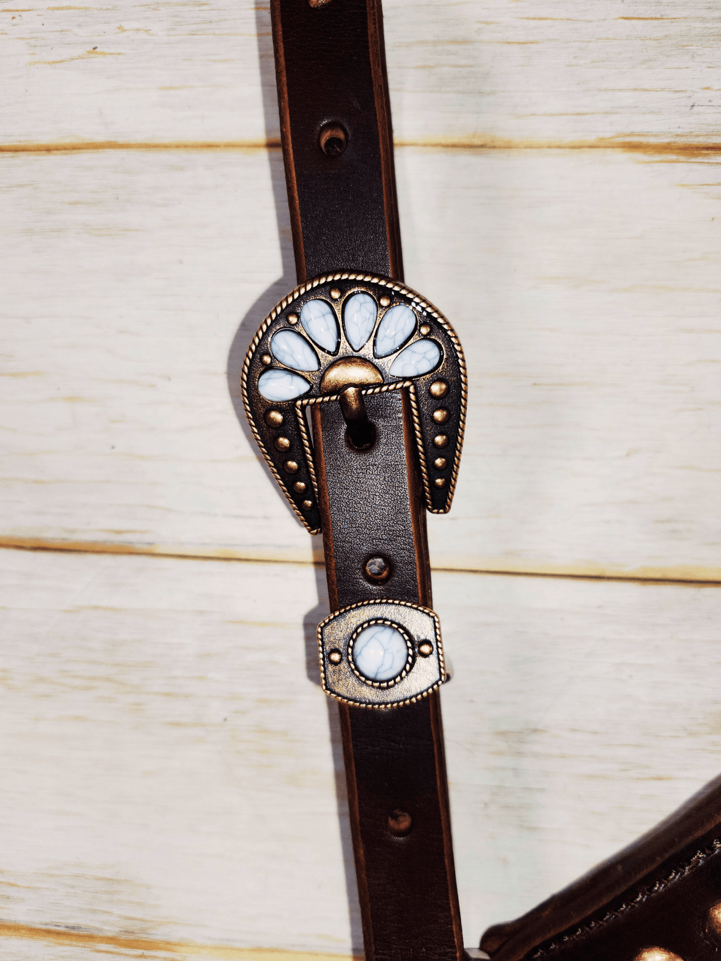 Breast Collar with conchos and spots - Twisted Hyde Leather Co.