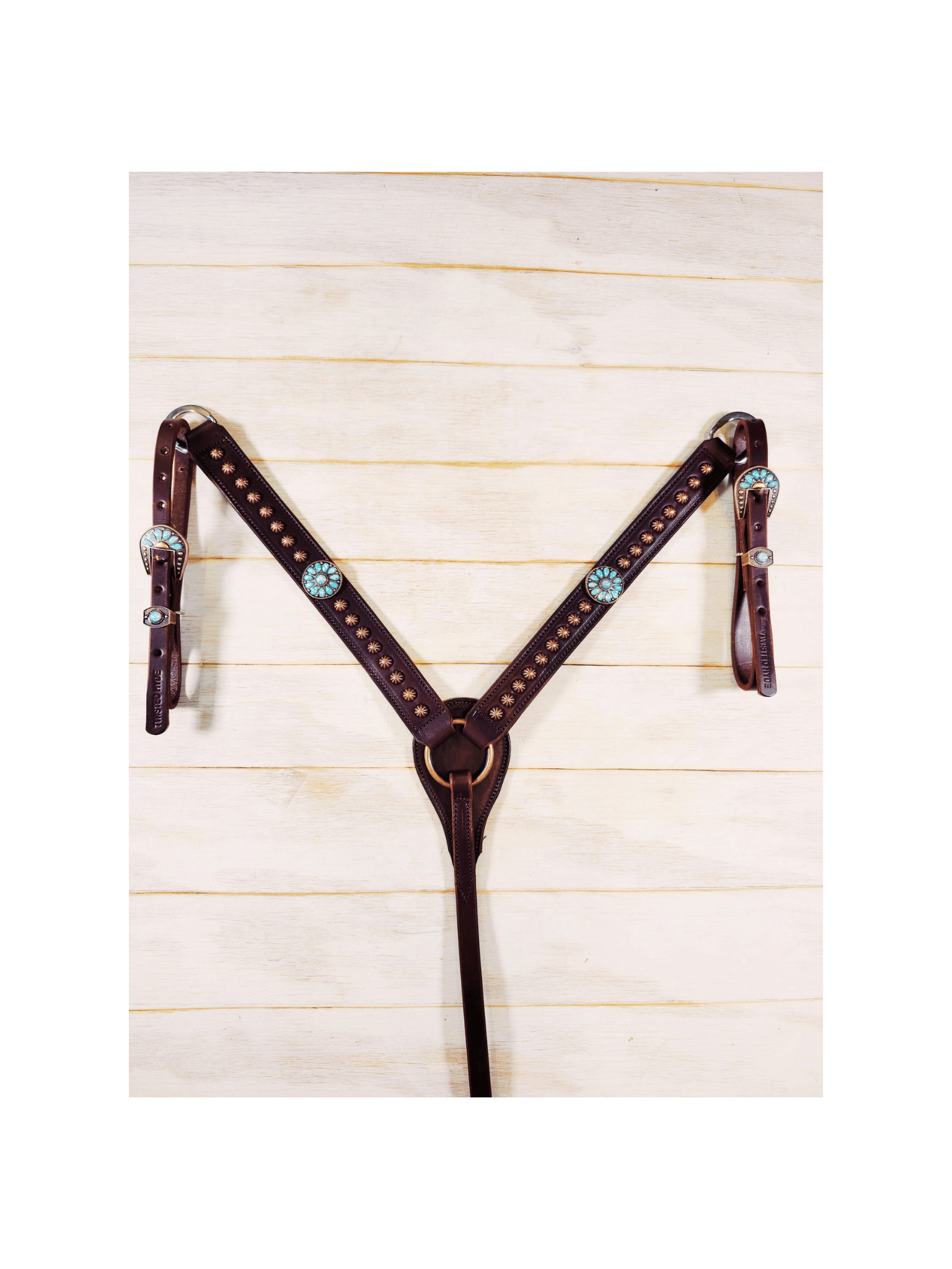 Breast Collar with conchos and spots - Twisted Hyde Leather Co.