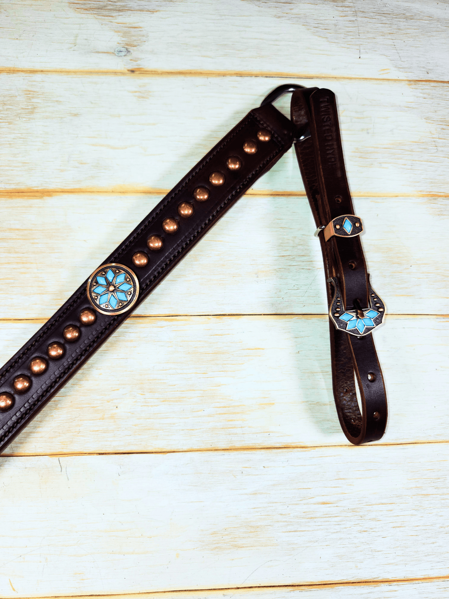 Breast Collar with conchos and spots - Twisted Hyde Leather Co.