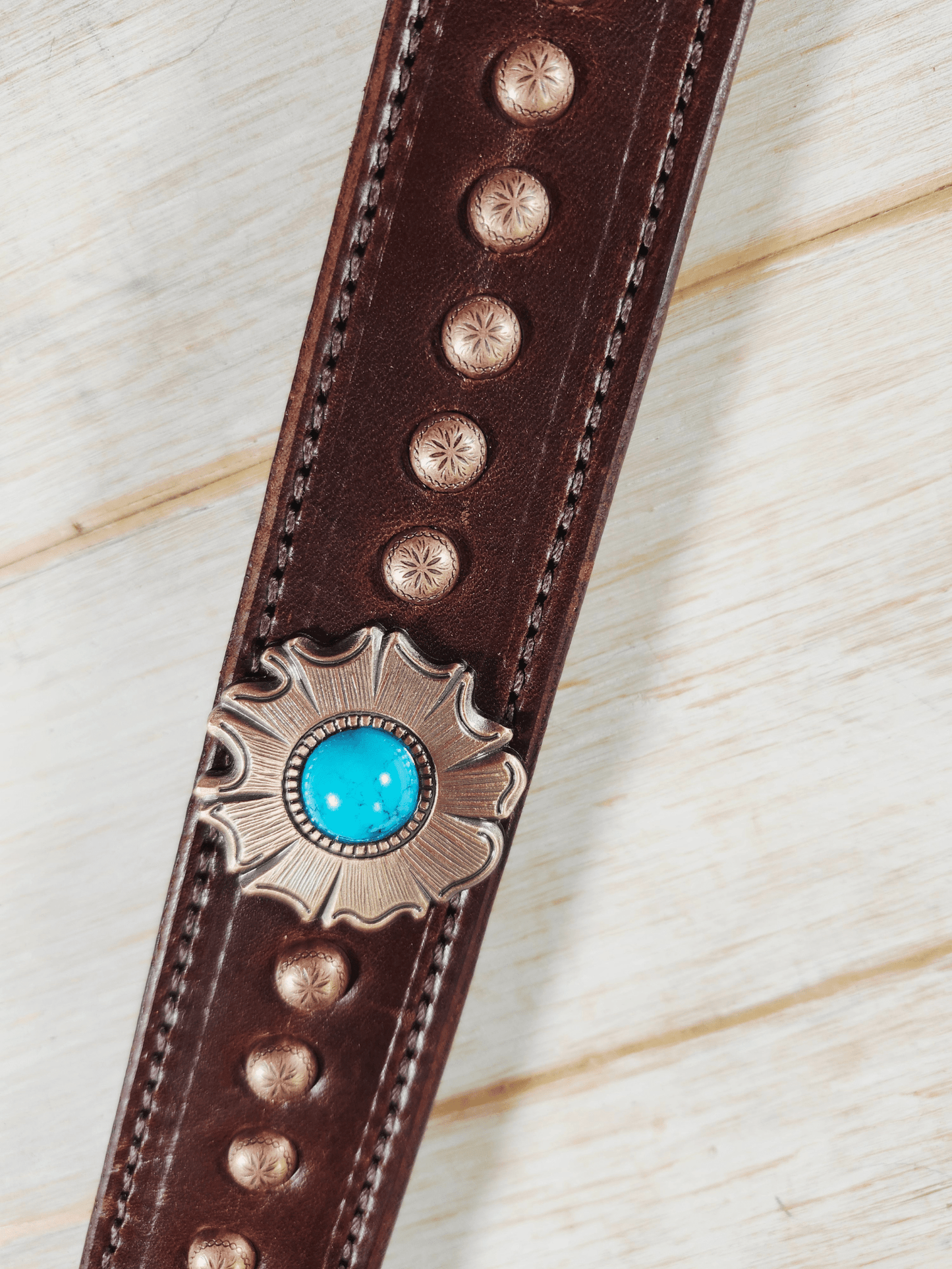 Breast Collar with conchos and spots - Twisted Hyde Leather Co.