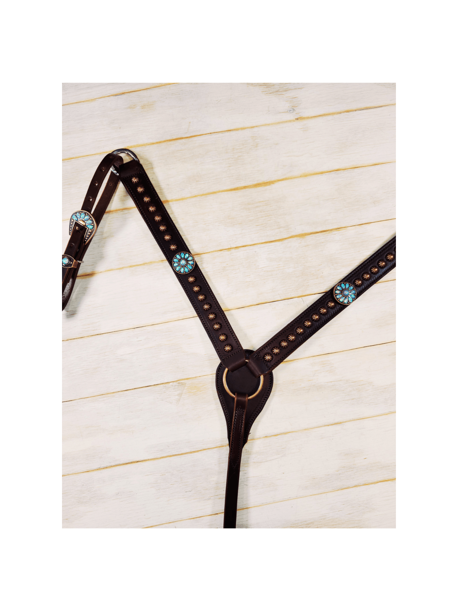 Breast Collar with conchos and spots - Twisted Hyde Leather Co.