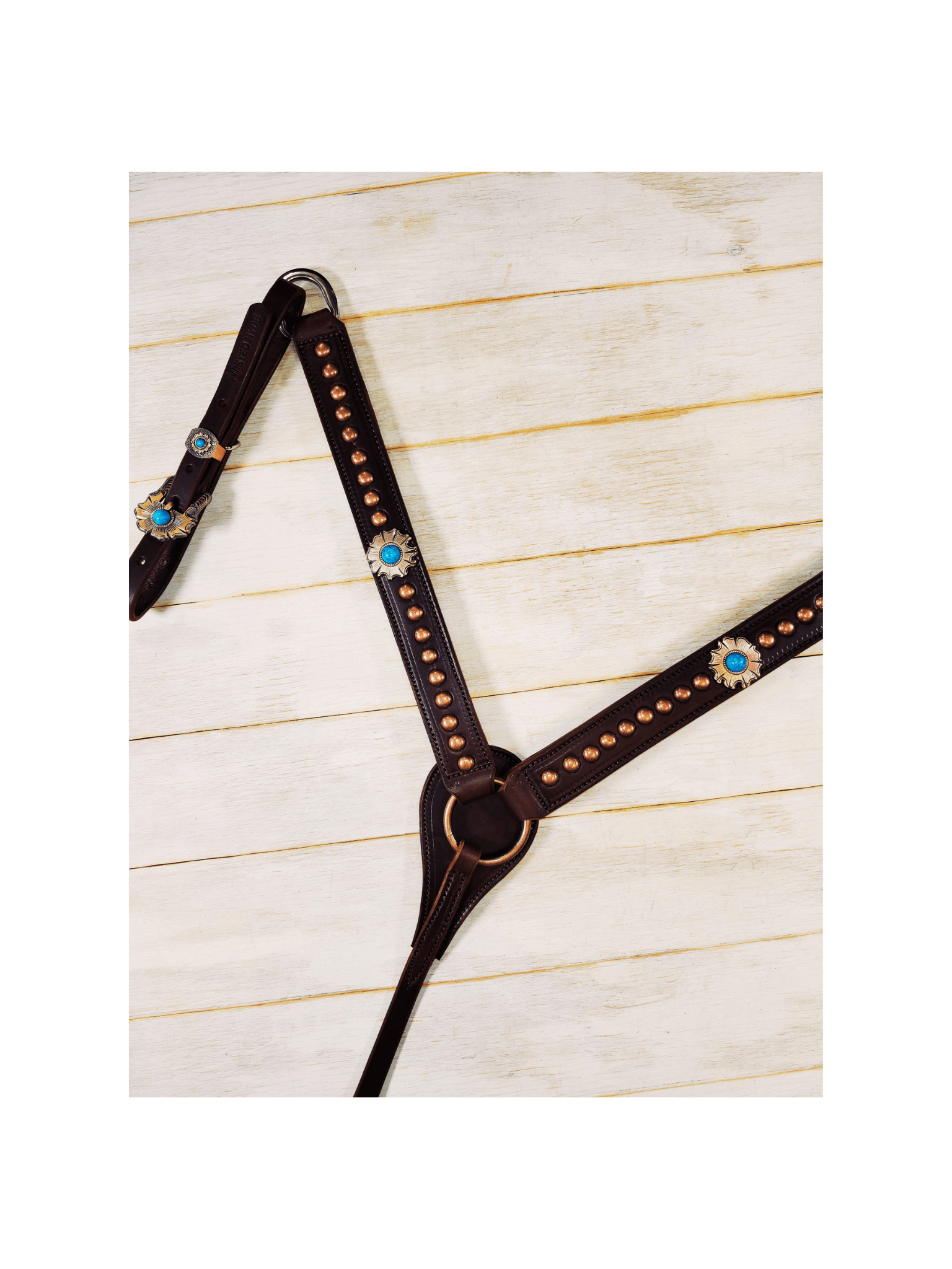 Breast Collar with conchos and spots - Twisted Hyde Leather Co.