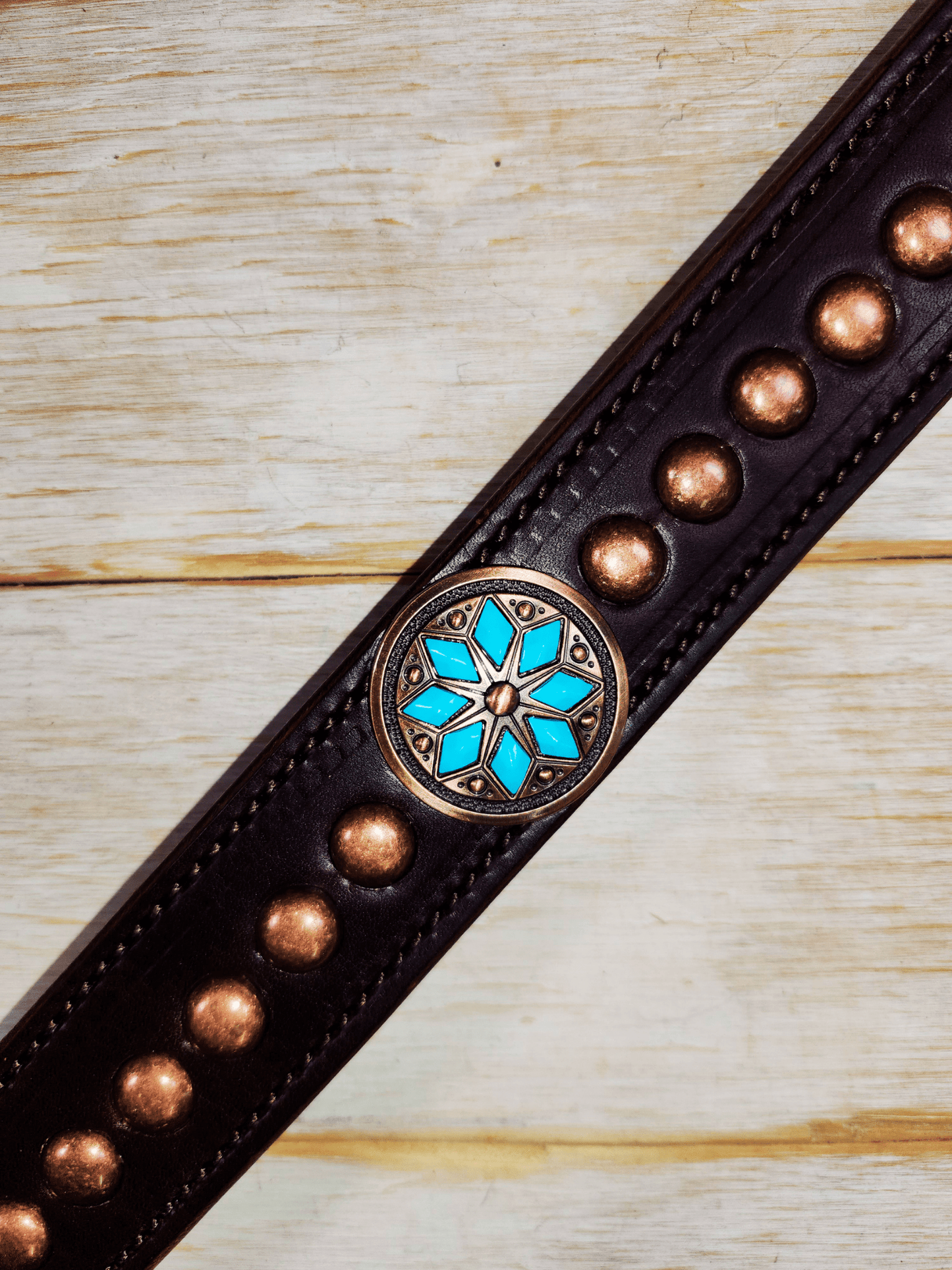 Breast Collar with conchos and spots - Twisted Hyde Leather Co.