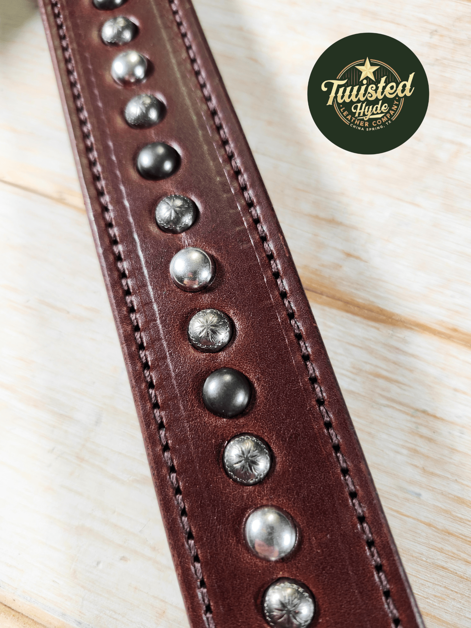 Breast Collar with conchos and spots - Twisted Hyde Leather Co.