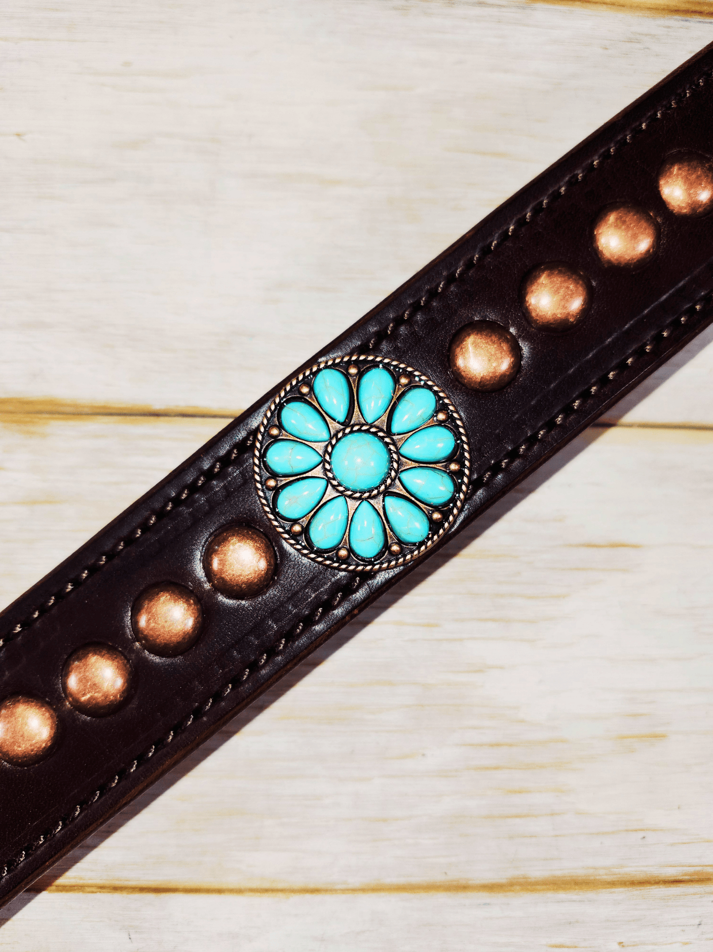 Breast Collar with conchos and spots - Twisted Hyde Leather Co.