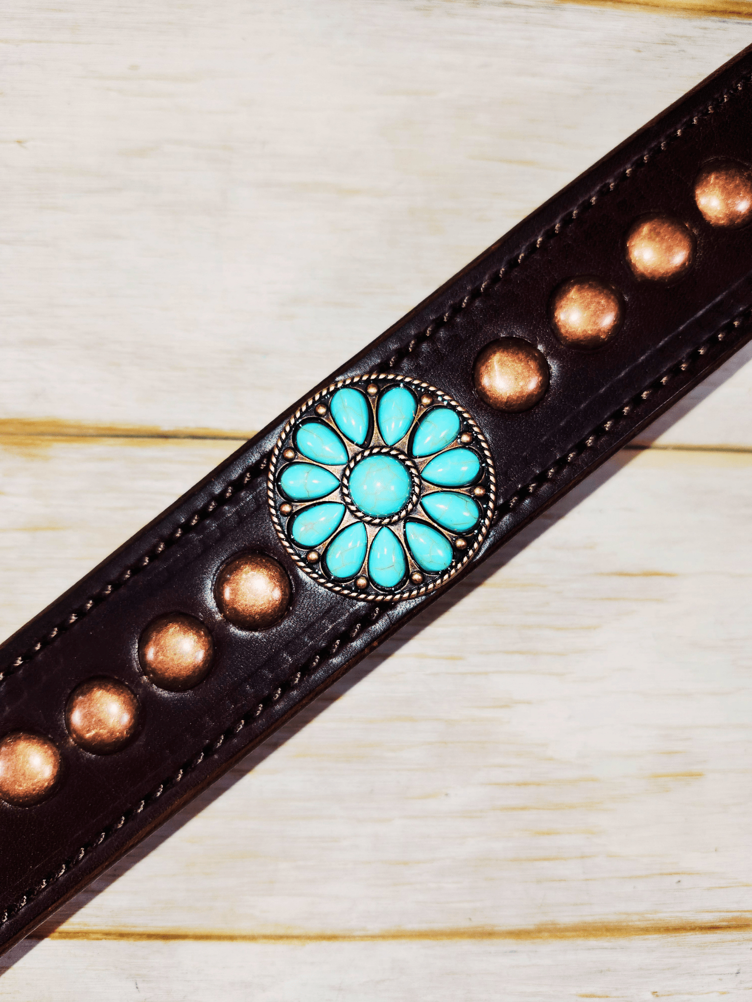 Breast Collar with conchos and spots - Twisted Hyde Leather Co.