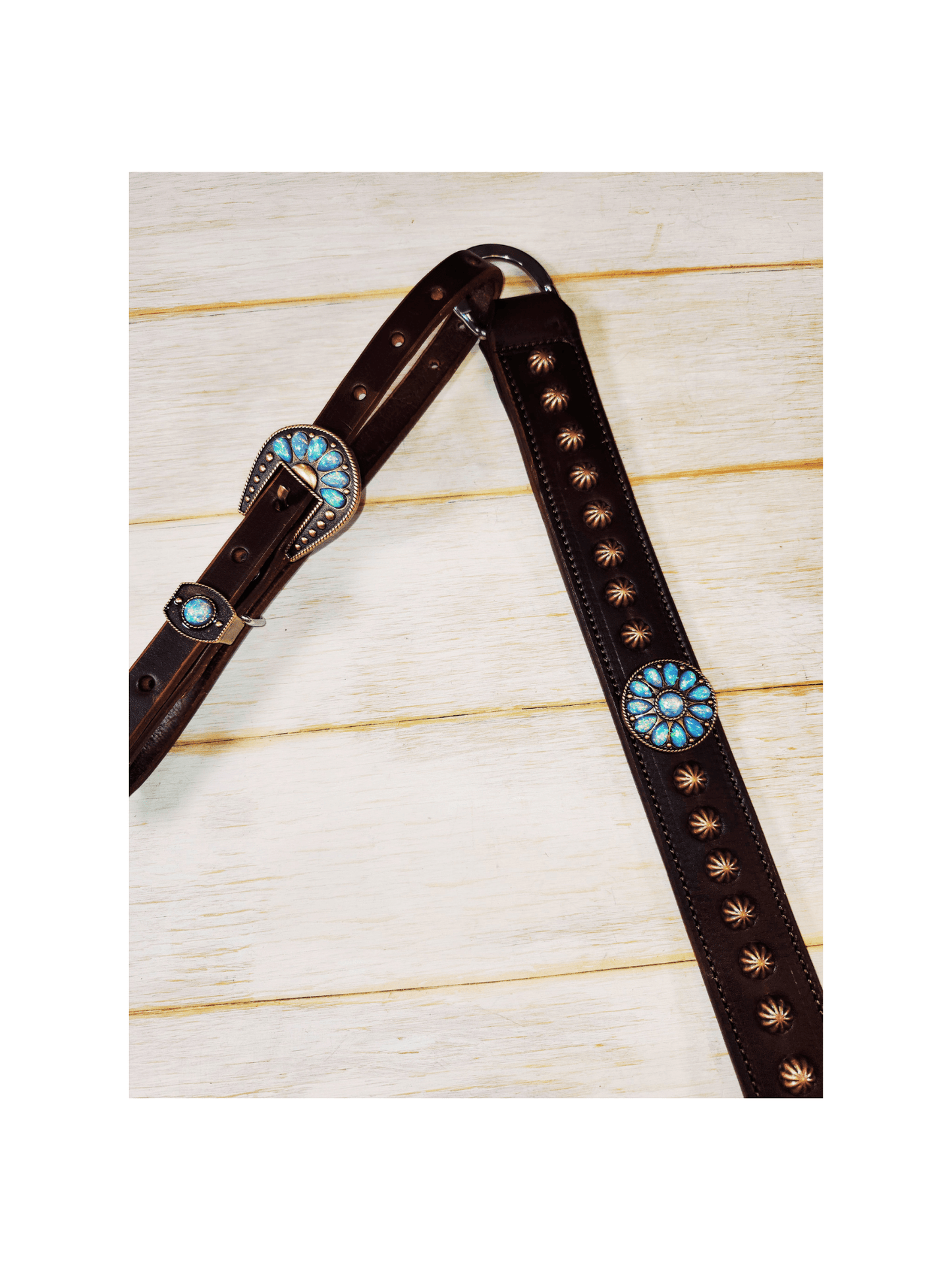 Breast Collar with conchos and spots - Twisted Hyde Leather Co.