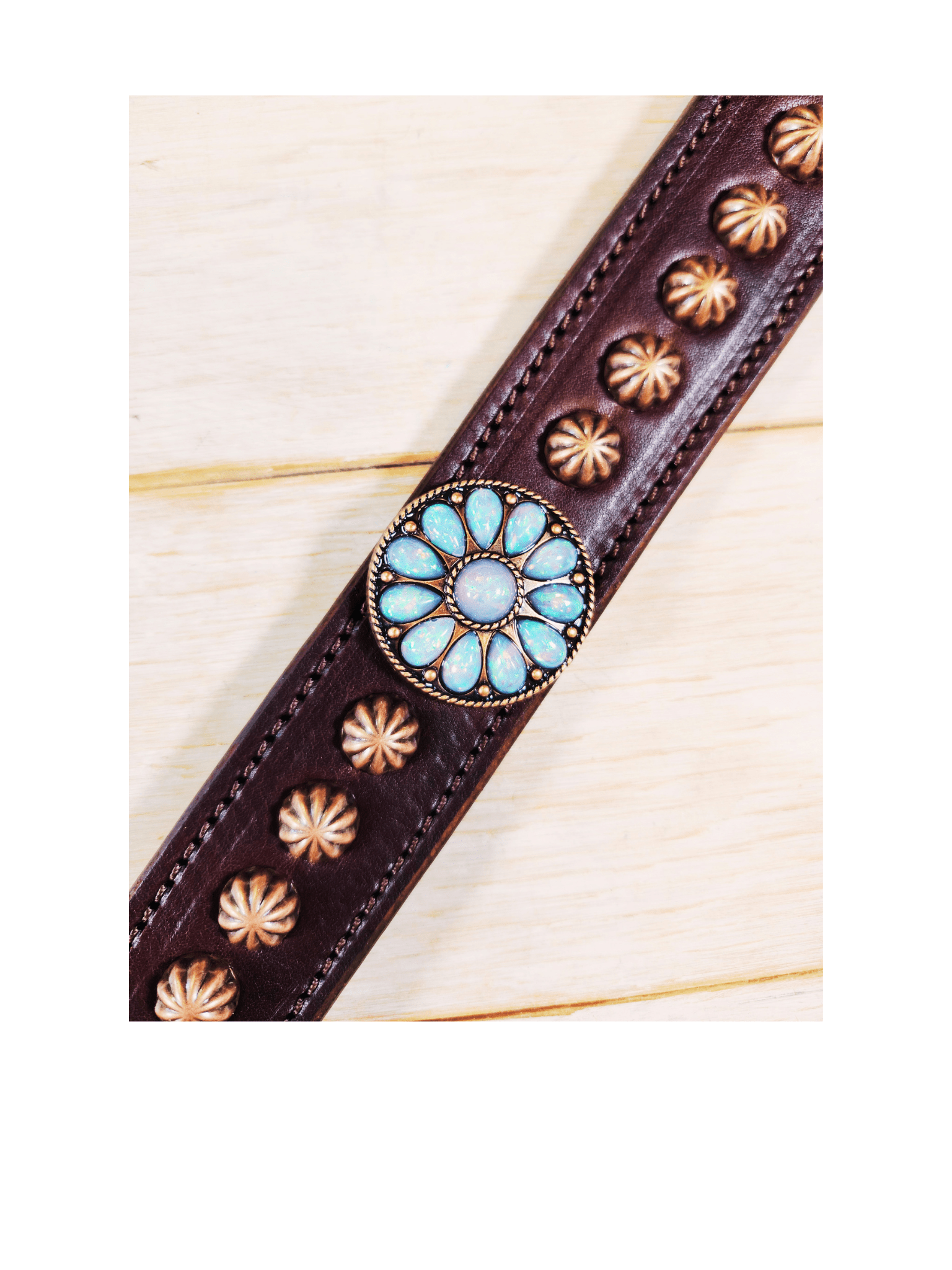Breast Collar with conchos and spots - Twisted Hyde Leather Co.