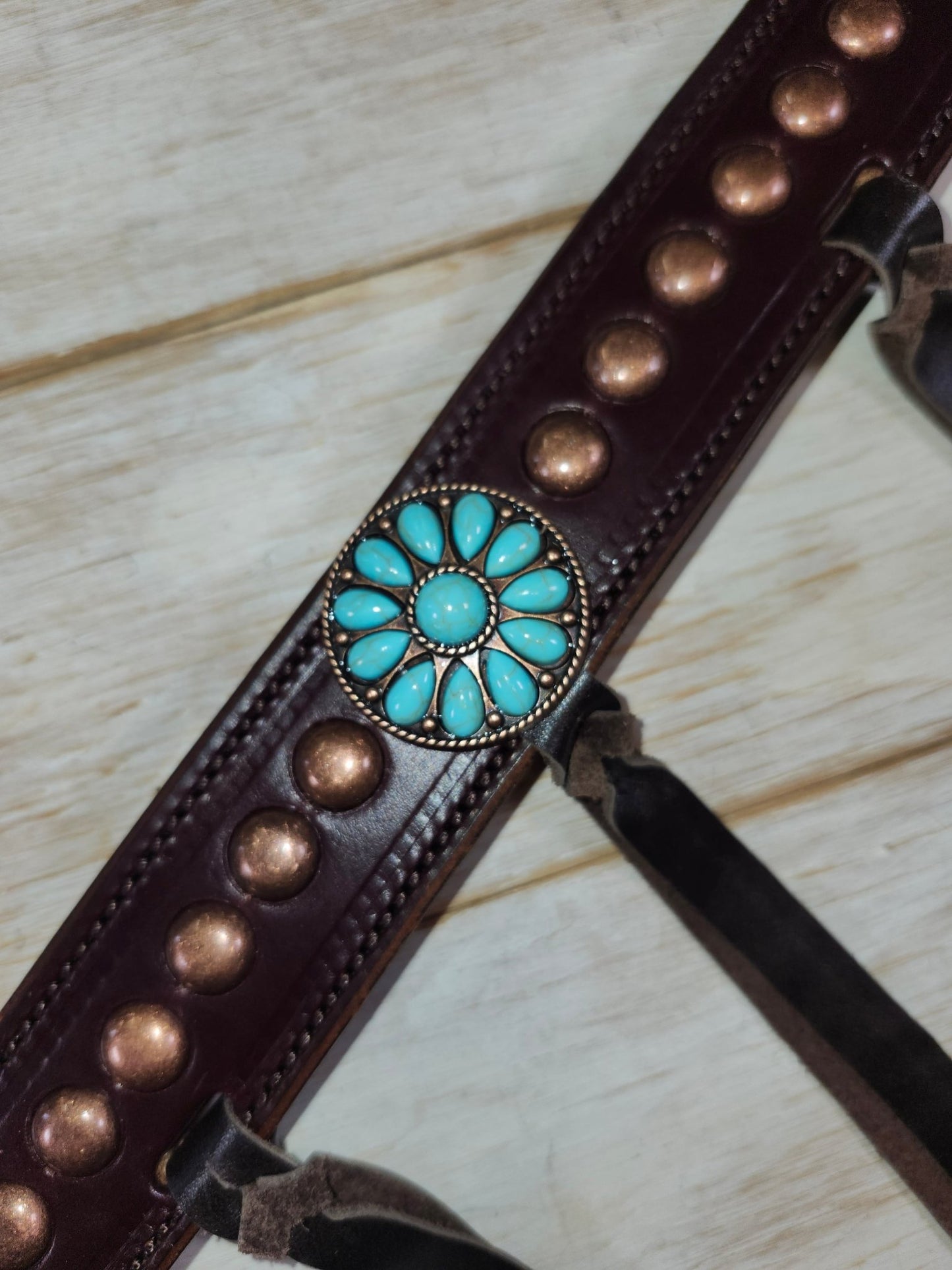 Breast Collar with conchos and spots and Tassels - Twisted Hyde Leather Co.