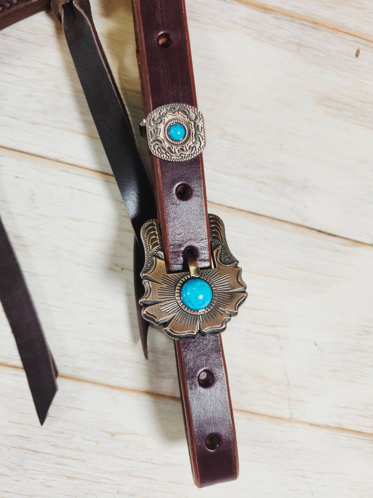 Breast Collar with conchos and spots and Tassels - Twisted Hyde Leather Co.