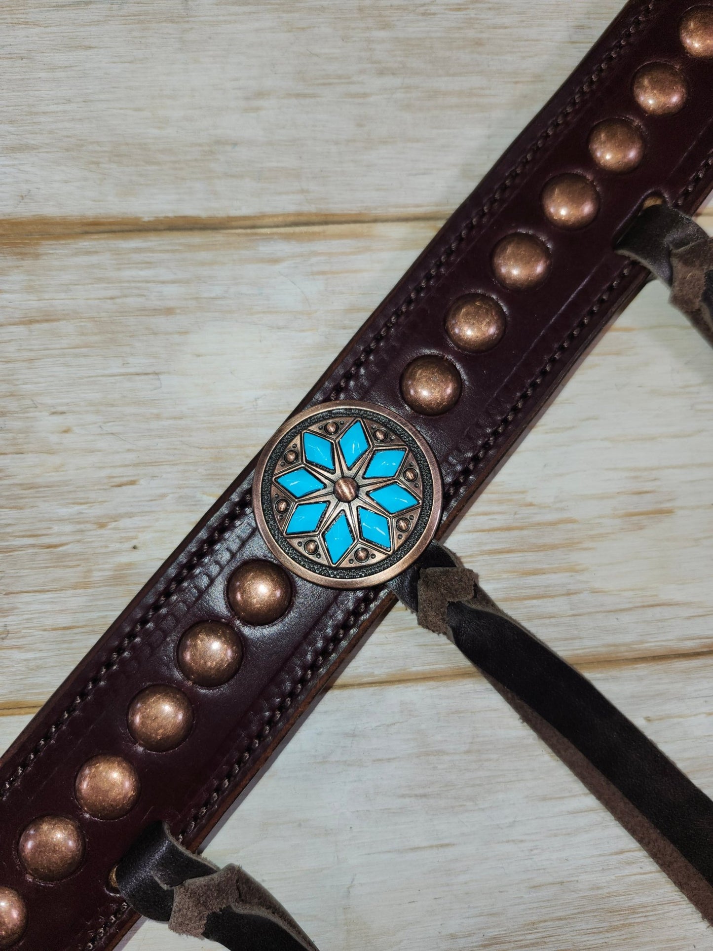 Breast Collar with conchos and spots and Tassels - Twisted Hyde Leather Co.