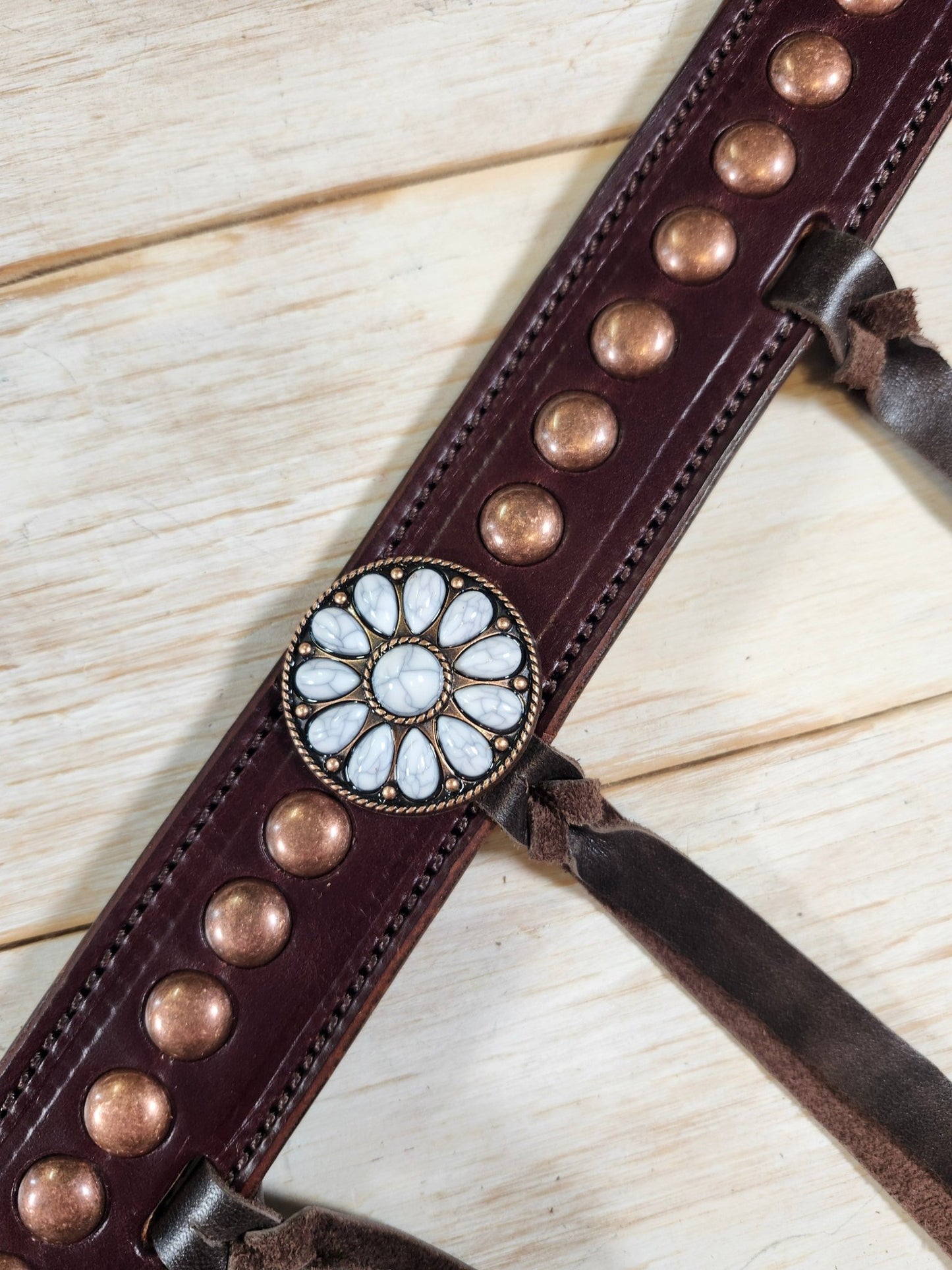 Breast Collar with conchos and spots and Tassels - Twisted Hyde Leather Co.