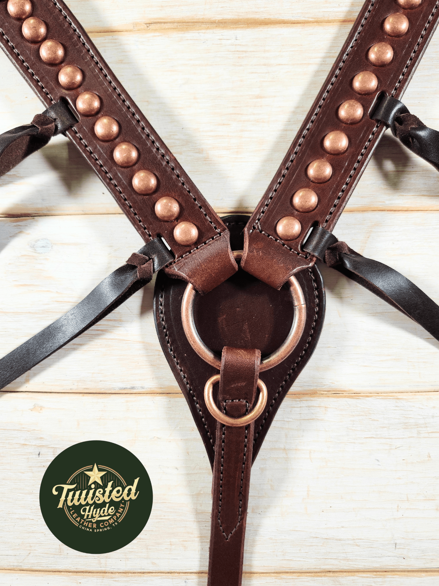 Breast Collar with conchos and spots and Tassels - Twisted Hyde Leather Co.