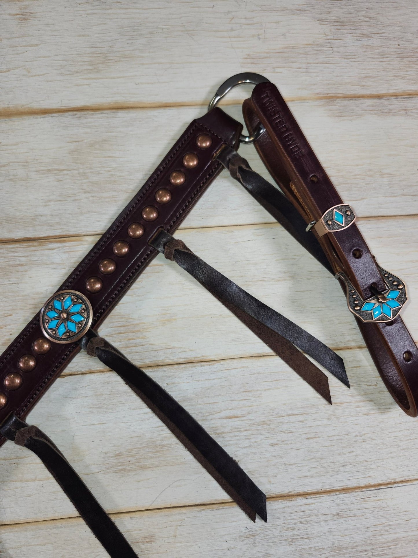 Breast Collar with conchos and spots and Tassels - Twisted Hyde Leather Co.