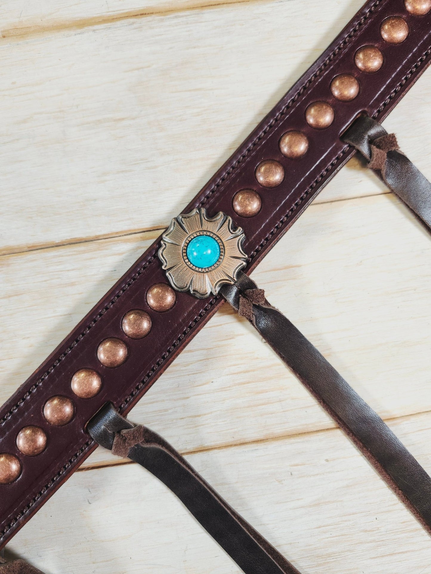 Breast Collar with conchos and spots and Tassels - Twisted Hyde Leather Co.