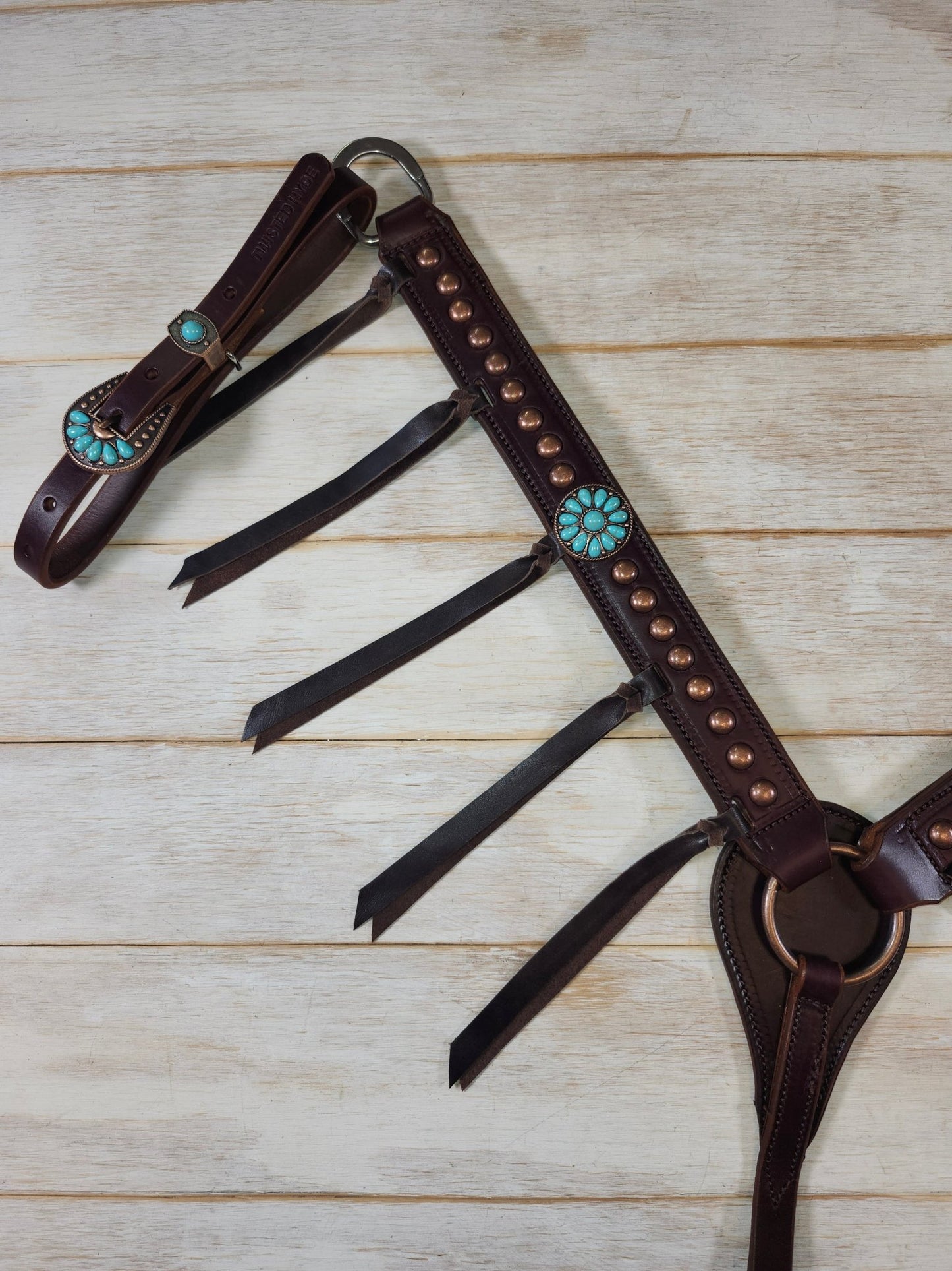 Breast Collar with conchos and spots and Tassels - Twisted Hyde Leather Co.