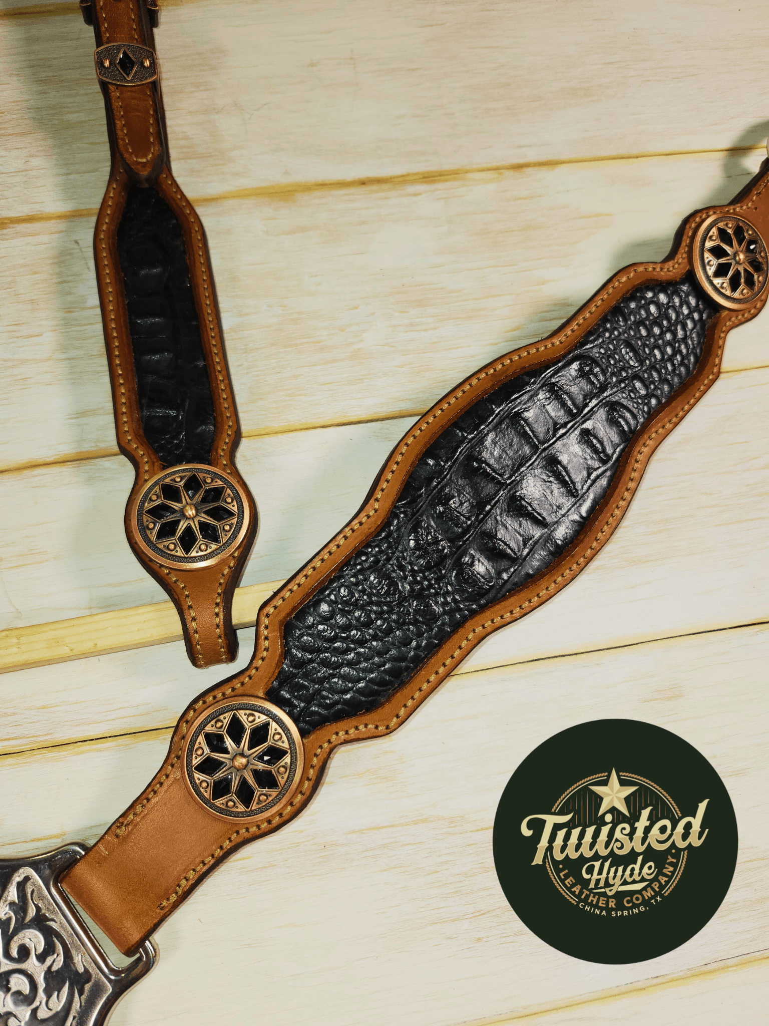 Crocodile Embossed Tack Set - Twisted Hyde Leather Co.