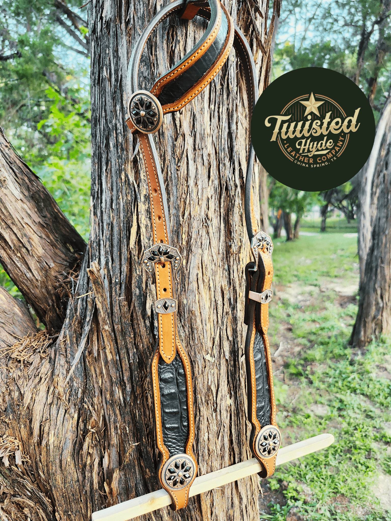 Crocodile Embossed Tack Set - Twisted Hyde Leather Co.