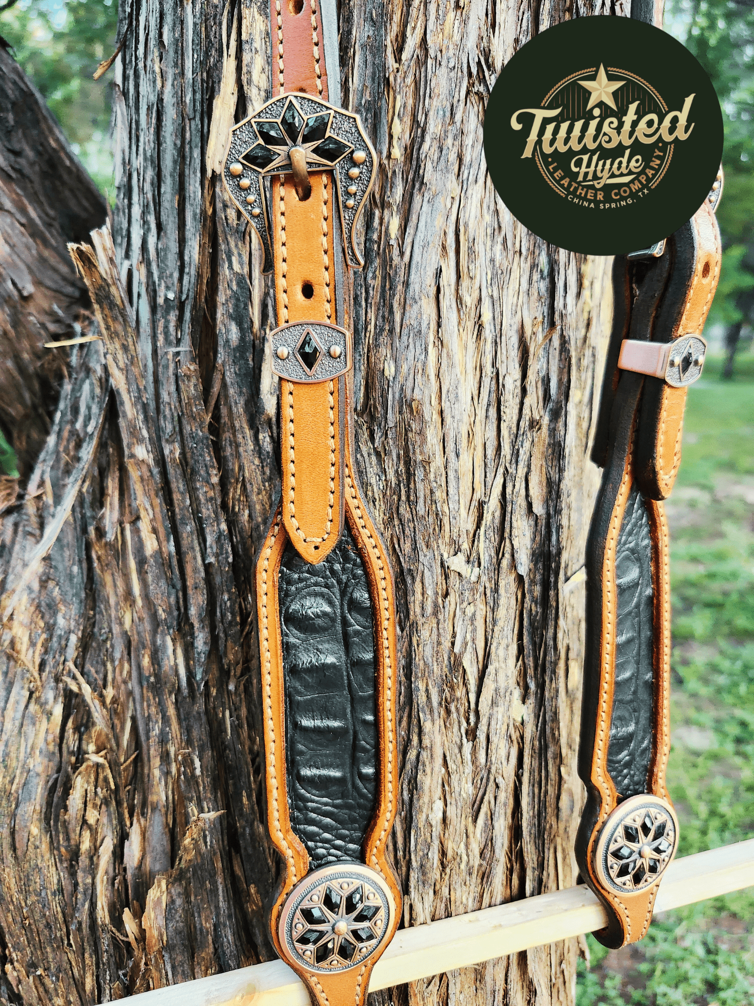 Crocodile Embossed Tack Set - Twisted Hyde Leather Co.