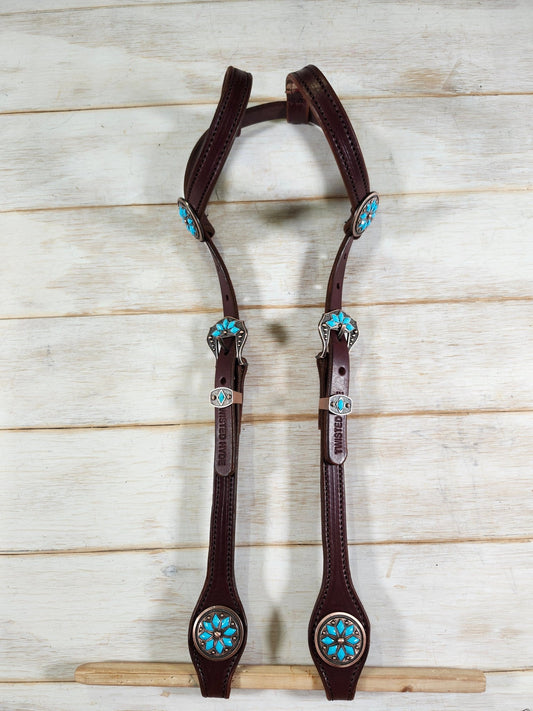 Double Ear Headstall - Twisted Hyde Leather Co.