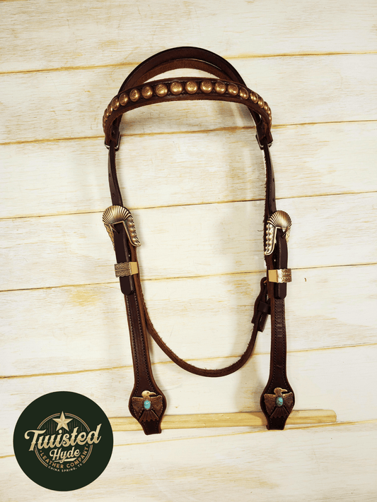 Hot Oiled Browband Headstall - Twisted Hyde Leather Co.