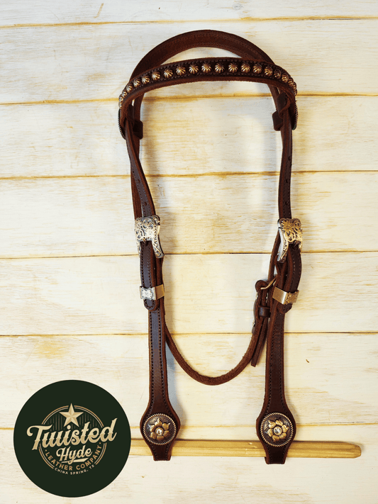 Hot Oiled Browband Headstall - Twisted Hyde Leather Co.