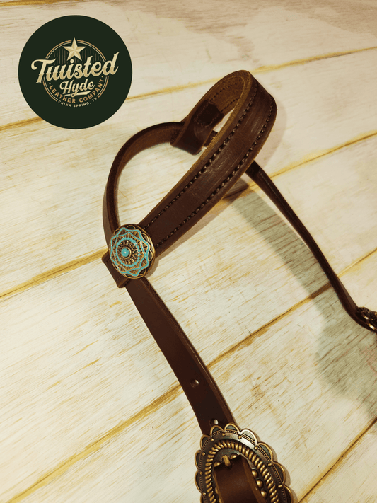 Hot Oiled Single Ear Headstall - Twisted Hyde Leather Co.