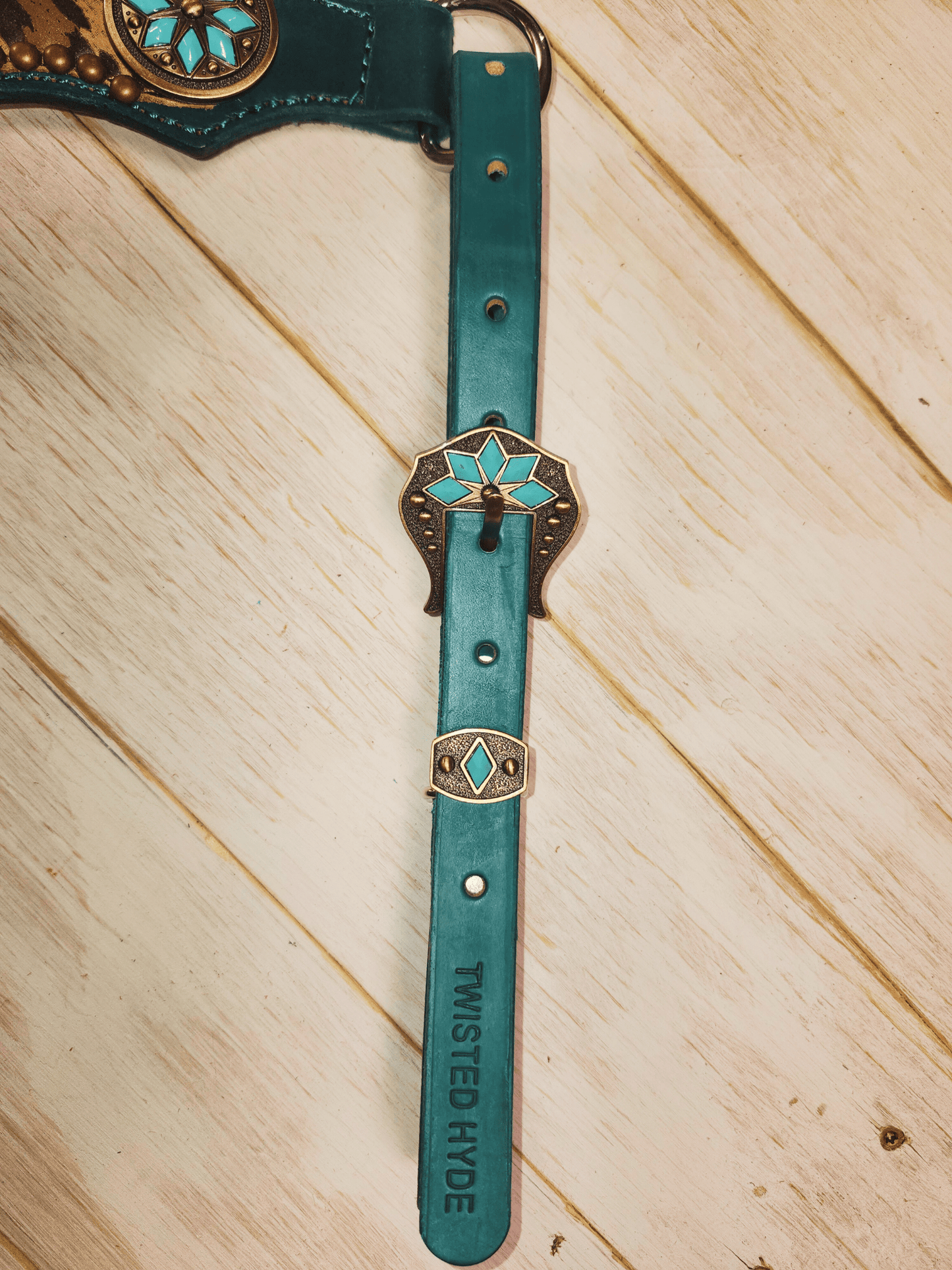 Leopard and Teal Tack Set - Twisted Hyde Leather Co.